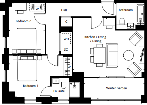 8, Flat 59, Station Road, Croydon floorplan