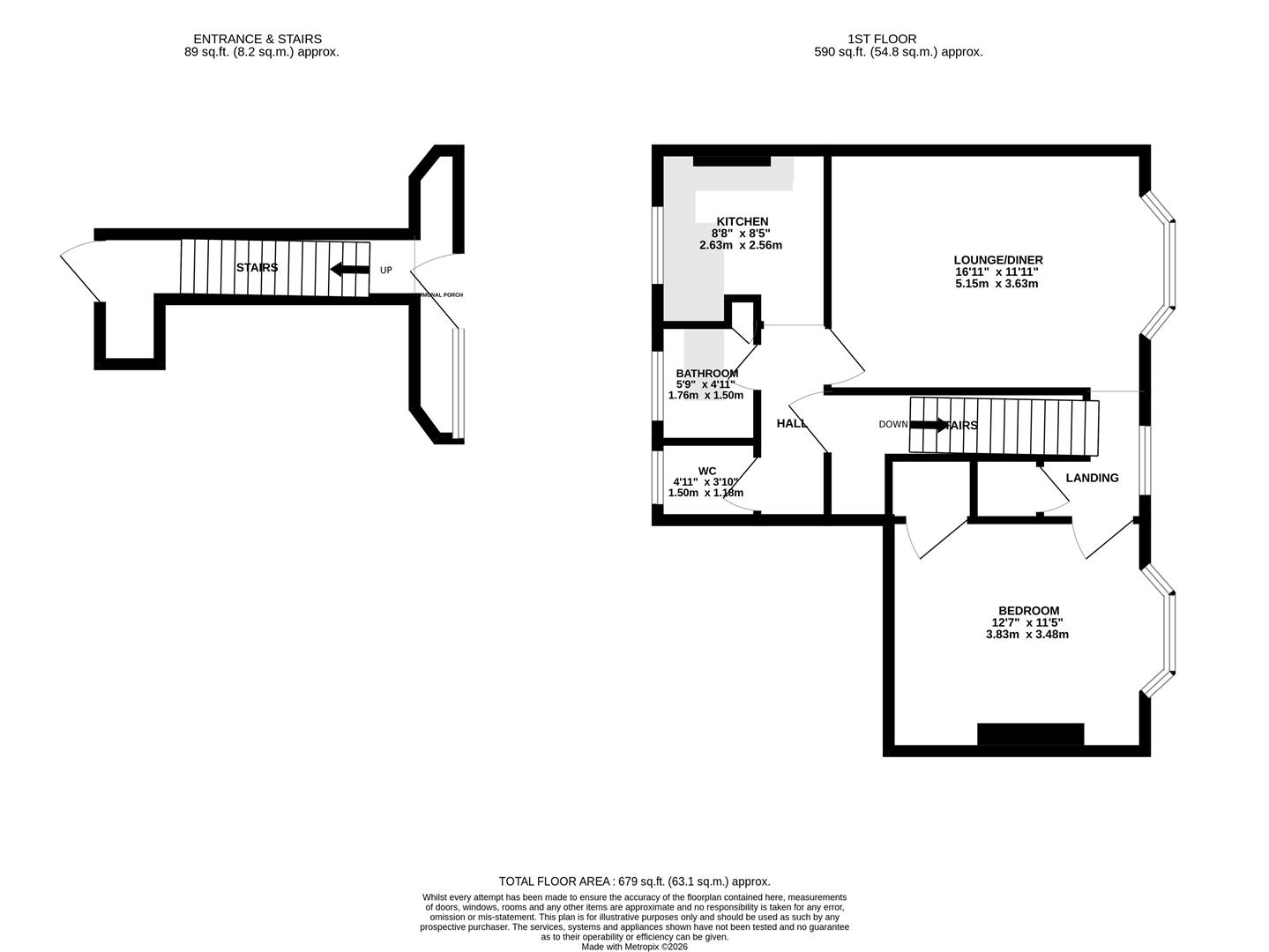 Flat 3, Brookfield, Little Common Road, Bexhill floorplan