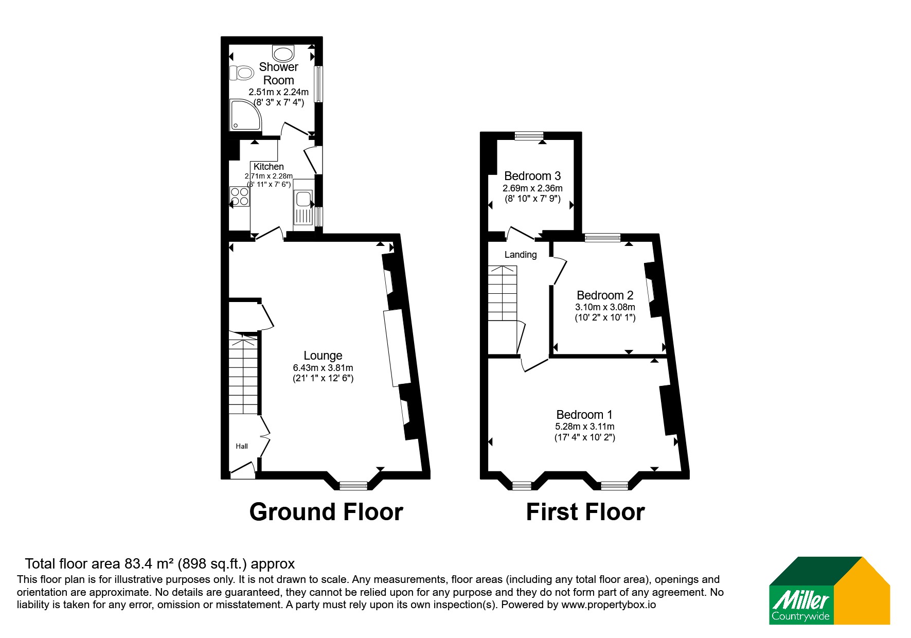 2 Russell Place,, Higher Bore Street, Cornwall floorplan