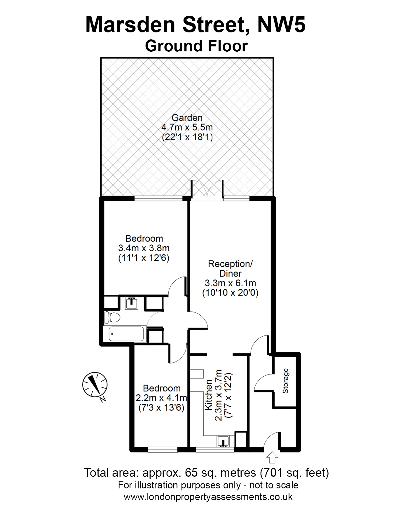 2 Bedrooms Flat for sale in Marsden Street, London NW5