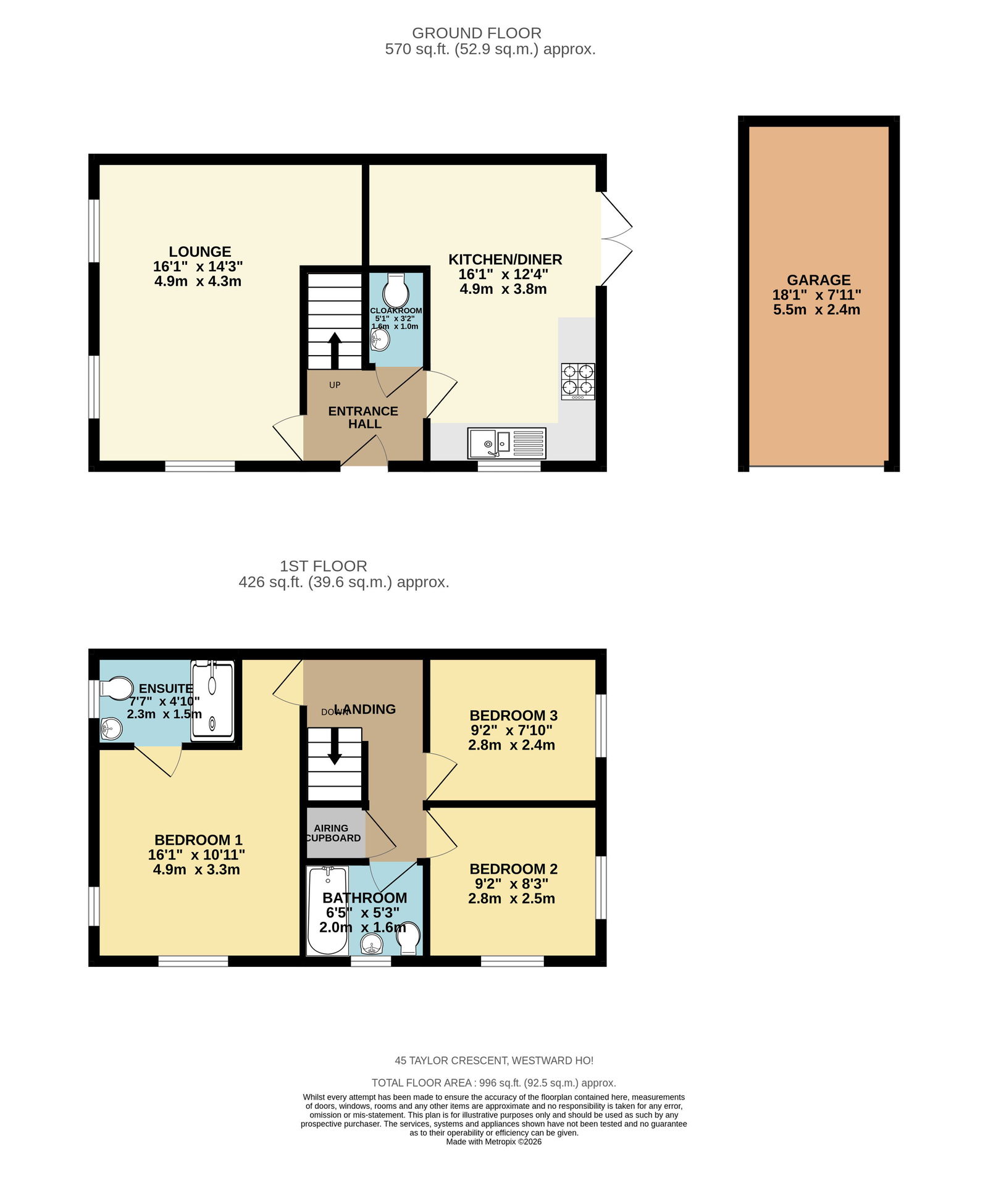45 Taylor Crescent, Bideford floorplan