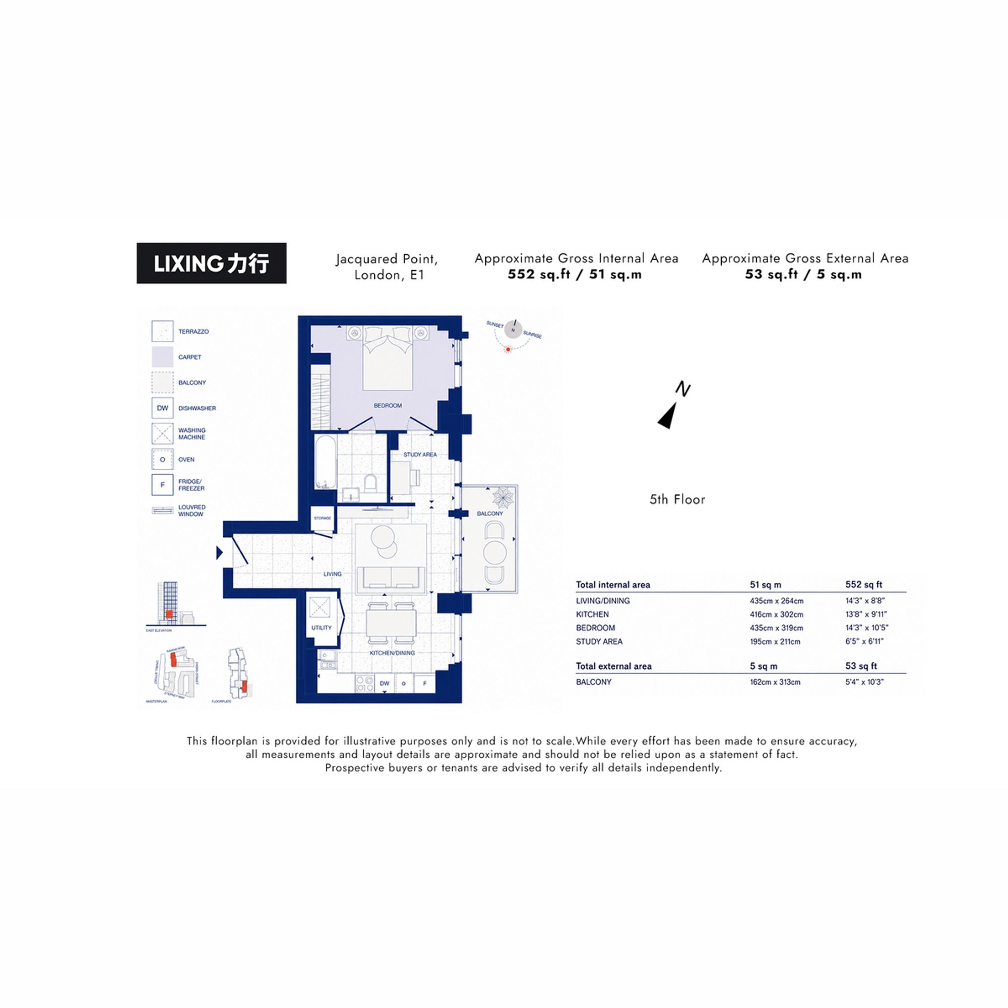 Apt 501, Jacquard Point, London floorplan