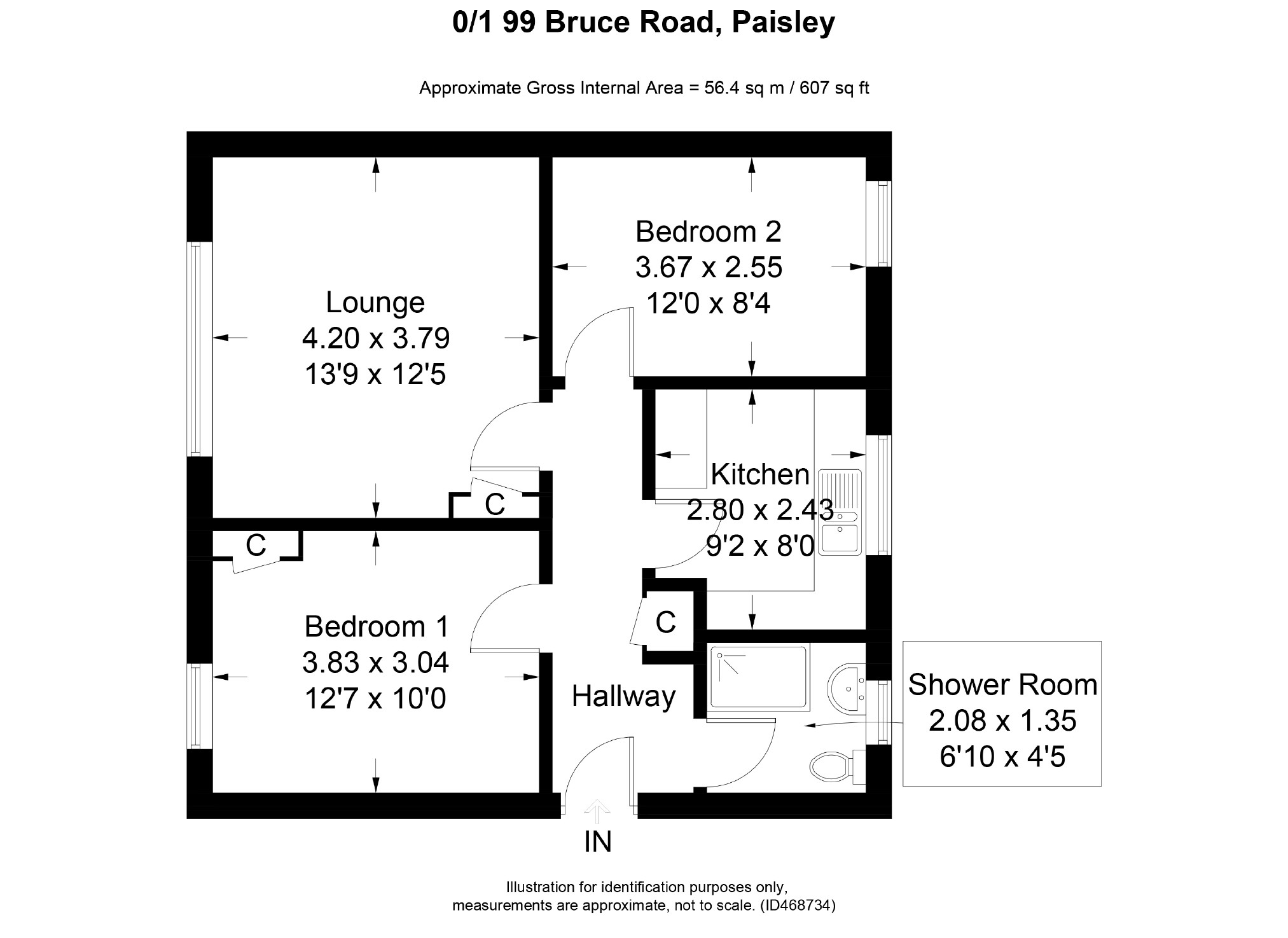 2 Bedrooms Flat for sale in Bruce Road, Paisley PA3