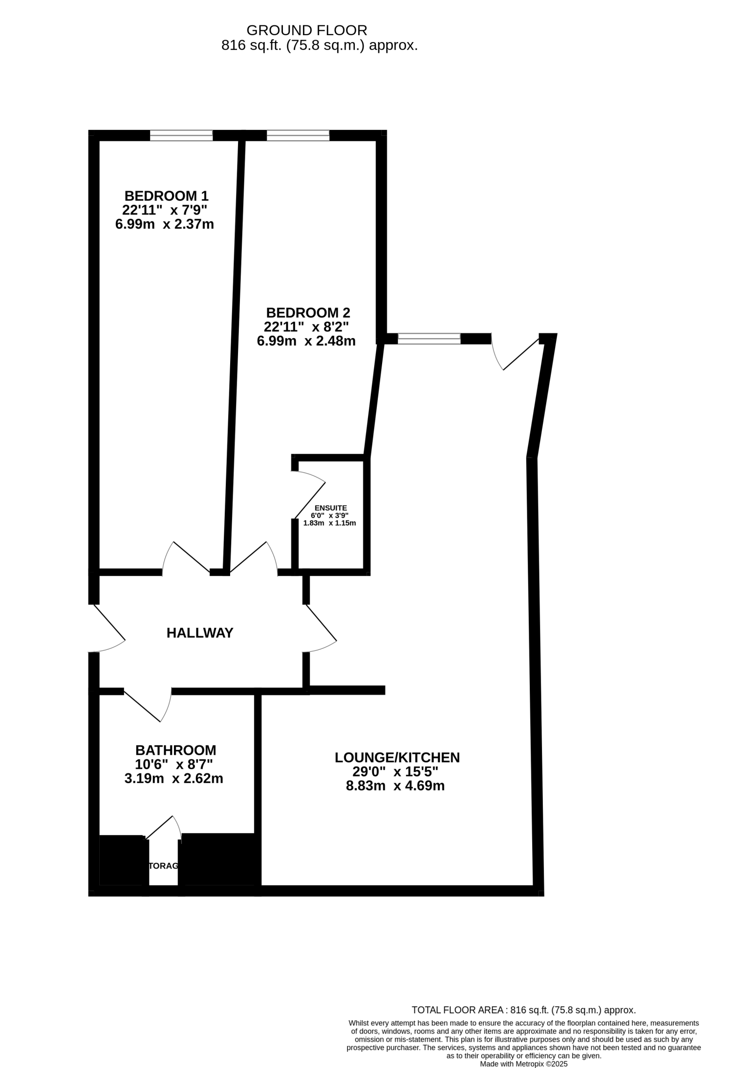Apartment 13, Waterloo House, Thornton Street, Newcastle upon Tyne floorplan