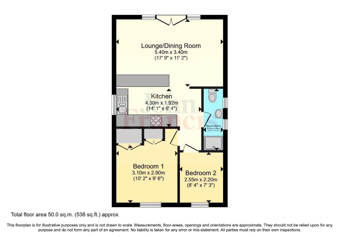 Apartment 3,, Apt 3 (17) Coastal View, Pendine floorplan