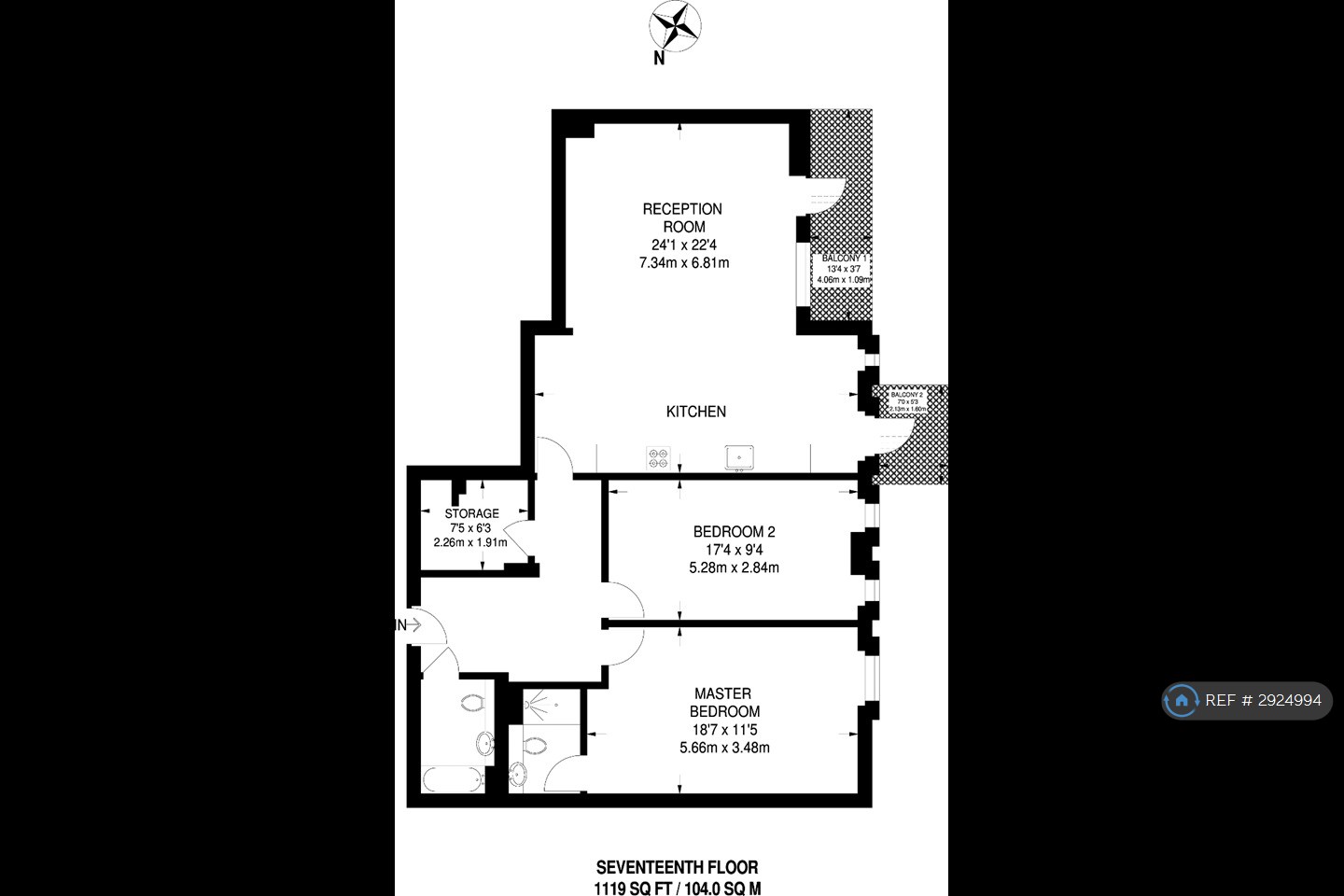 Flat, Ability Place, London floorplan