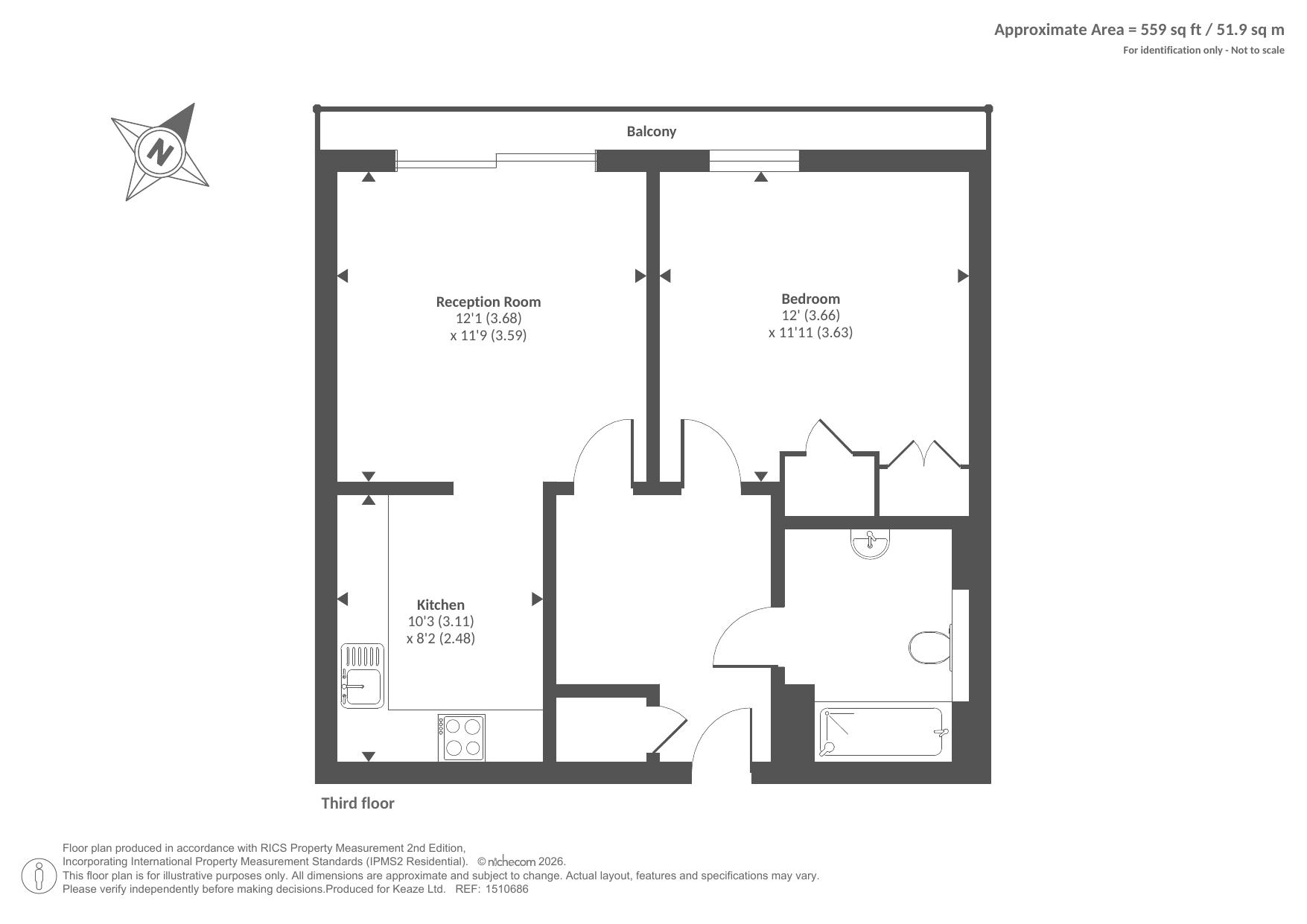 Ironside Court, 8 Southcott Rd, Teddington floorplan