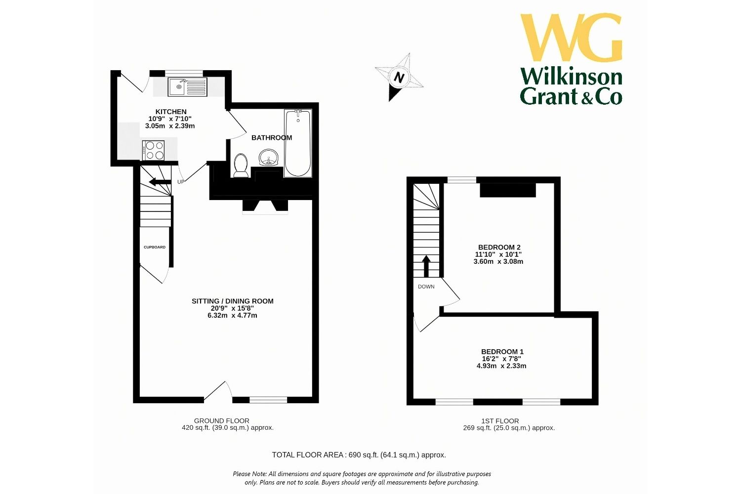 1 Rose Cottages,, Mirey Lane, Woodbury floorplan