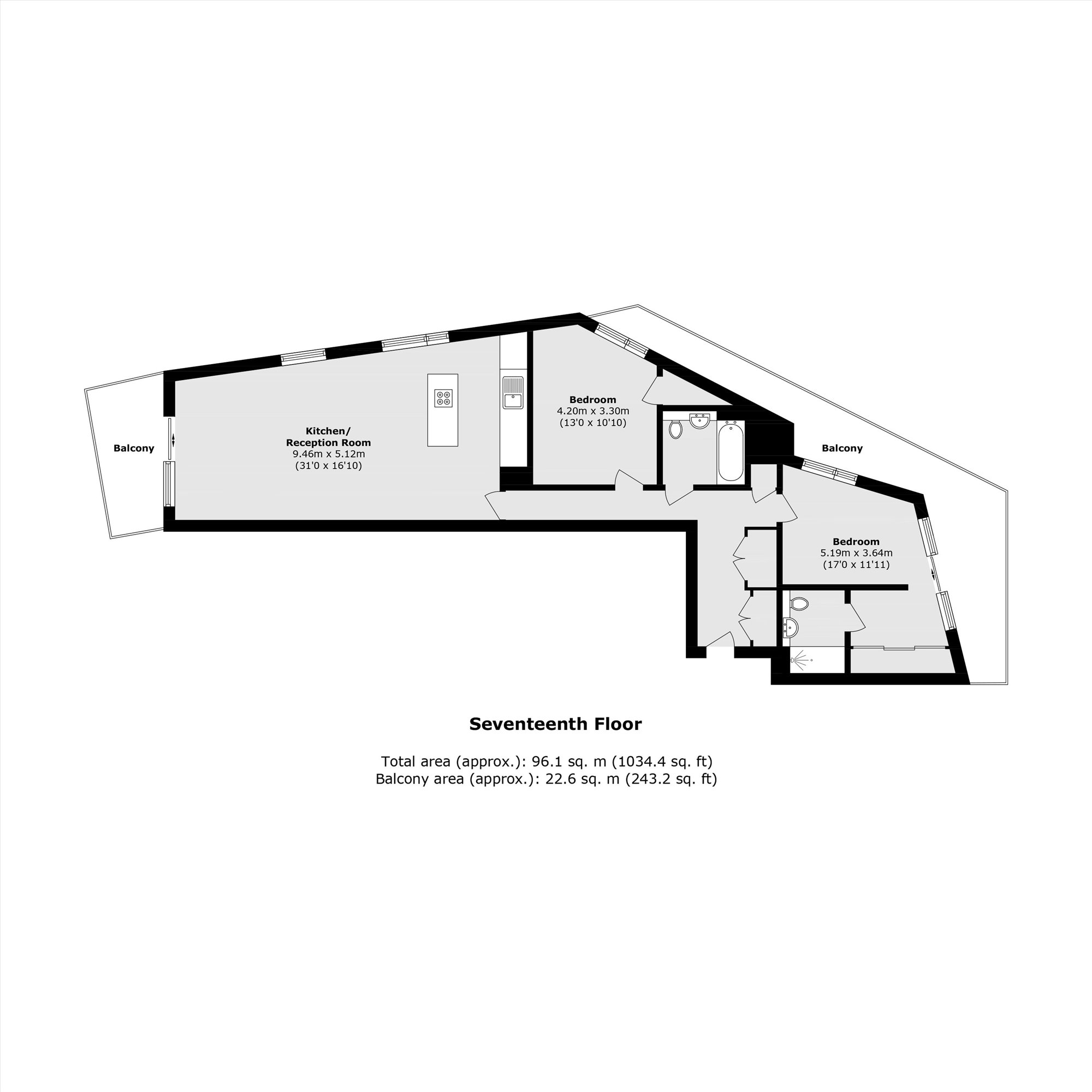 255, Beck Square, London floorplan