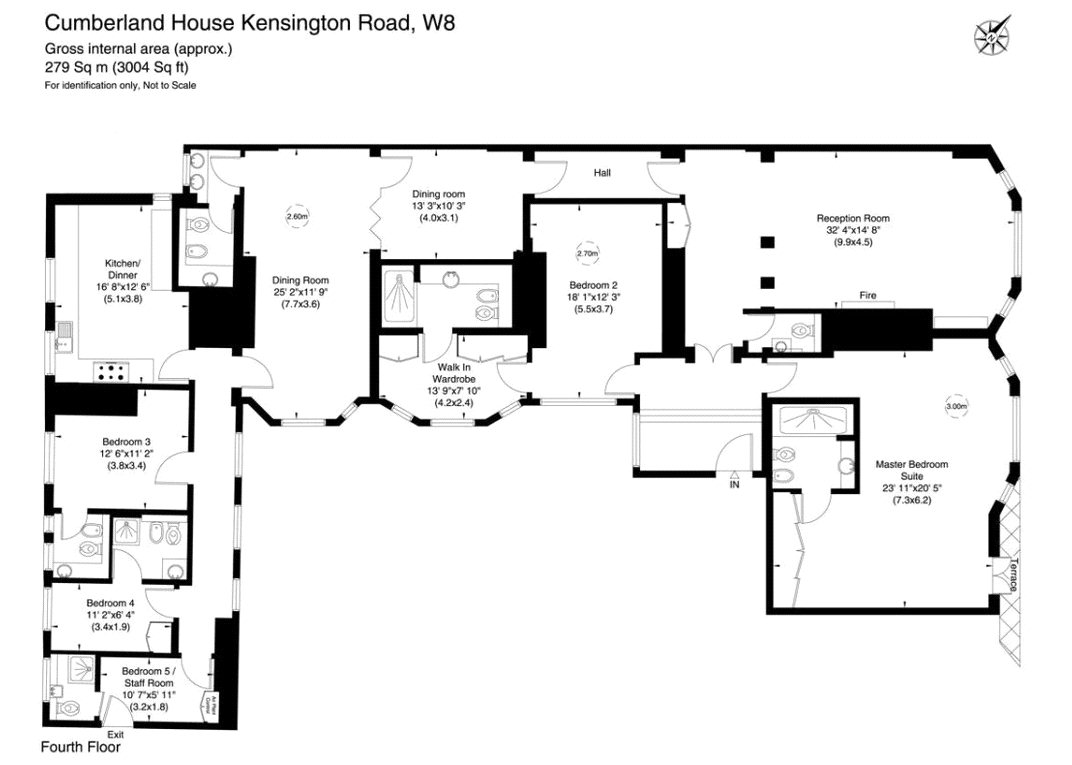 5 Bedrooms Flat to rent in Cumberland House, Kensington Road W8