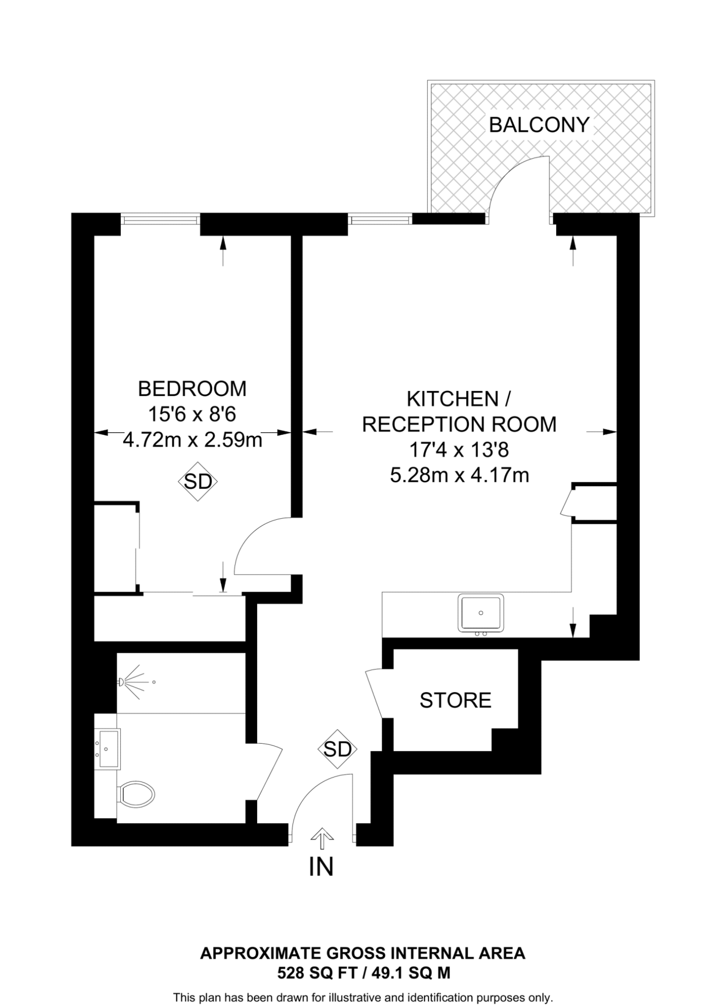 Apartment 38, Europa House, 7, No 1 Street, London floorplan