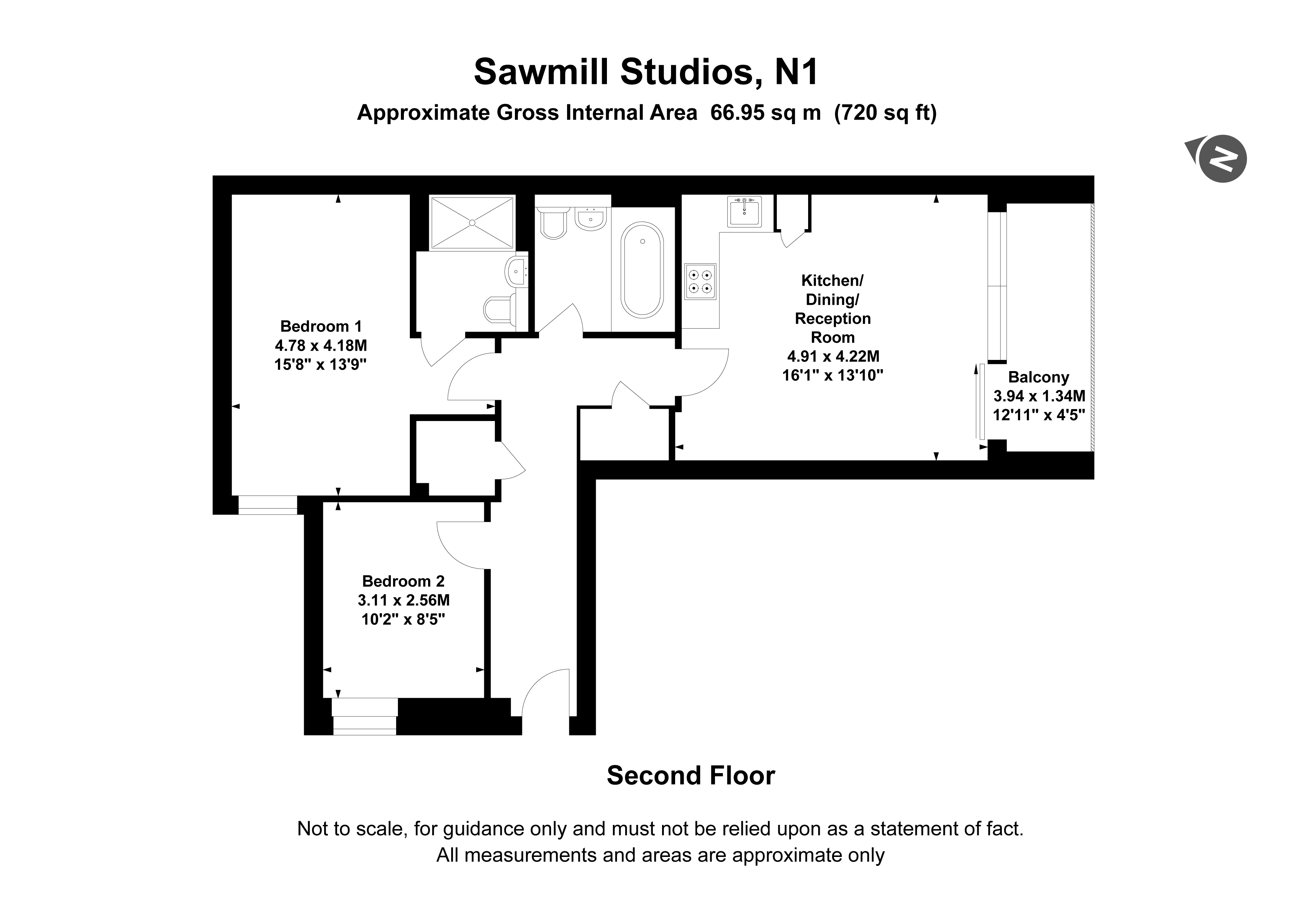 8, Sawmill Studios, 19, Parr Street, London floorplan