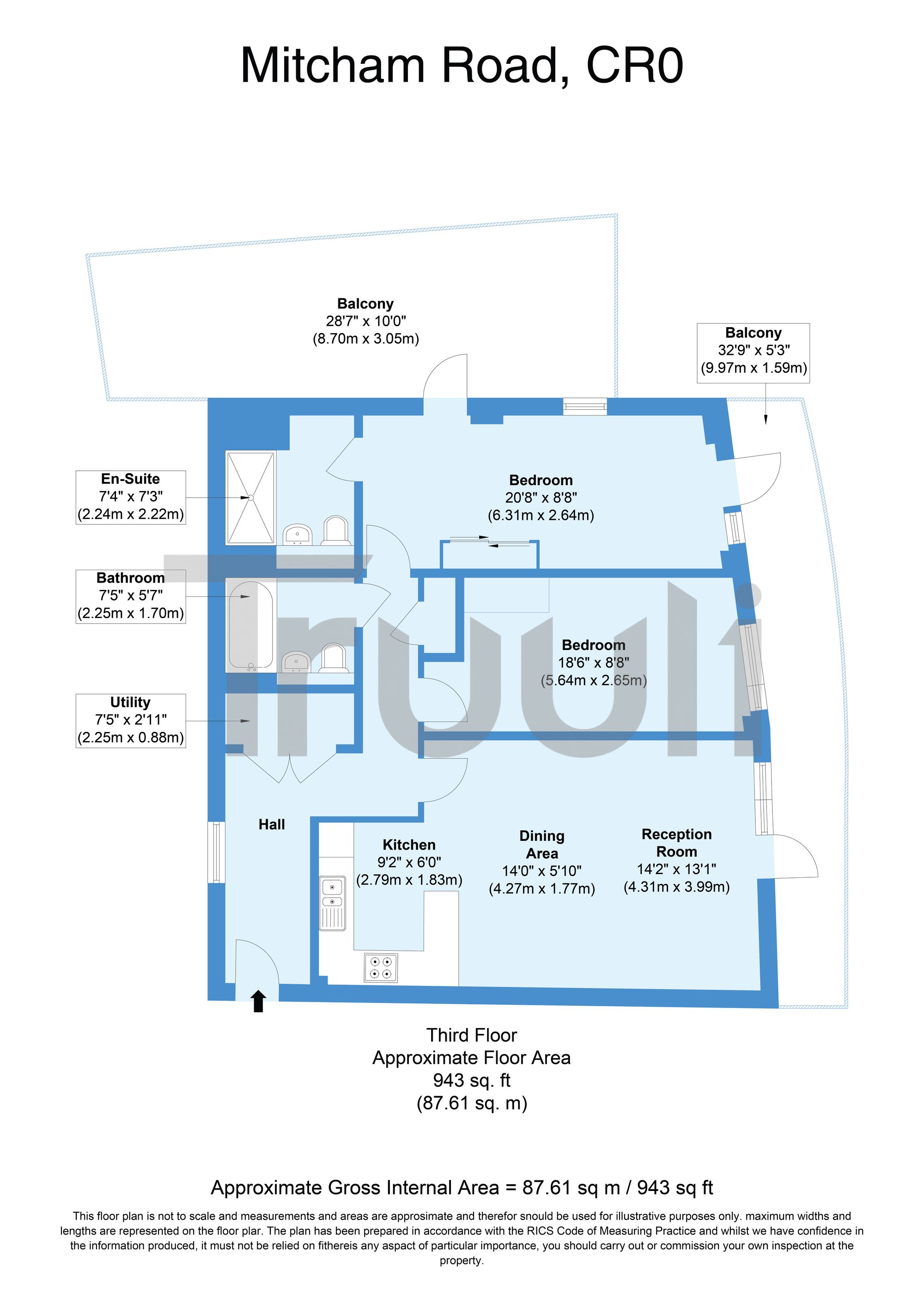 Flat 7, 369 Mitcham Road, Croydon floorplan