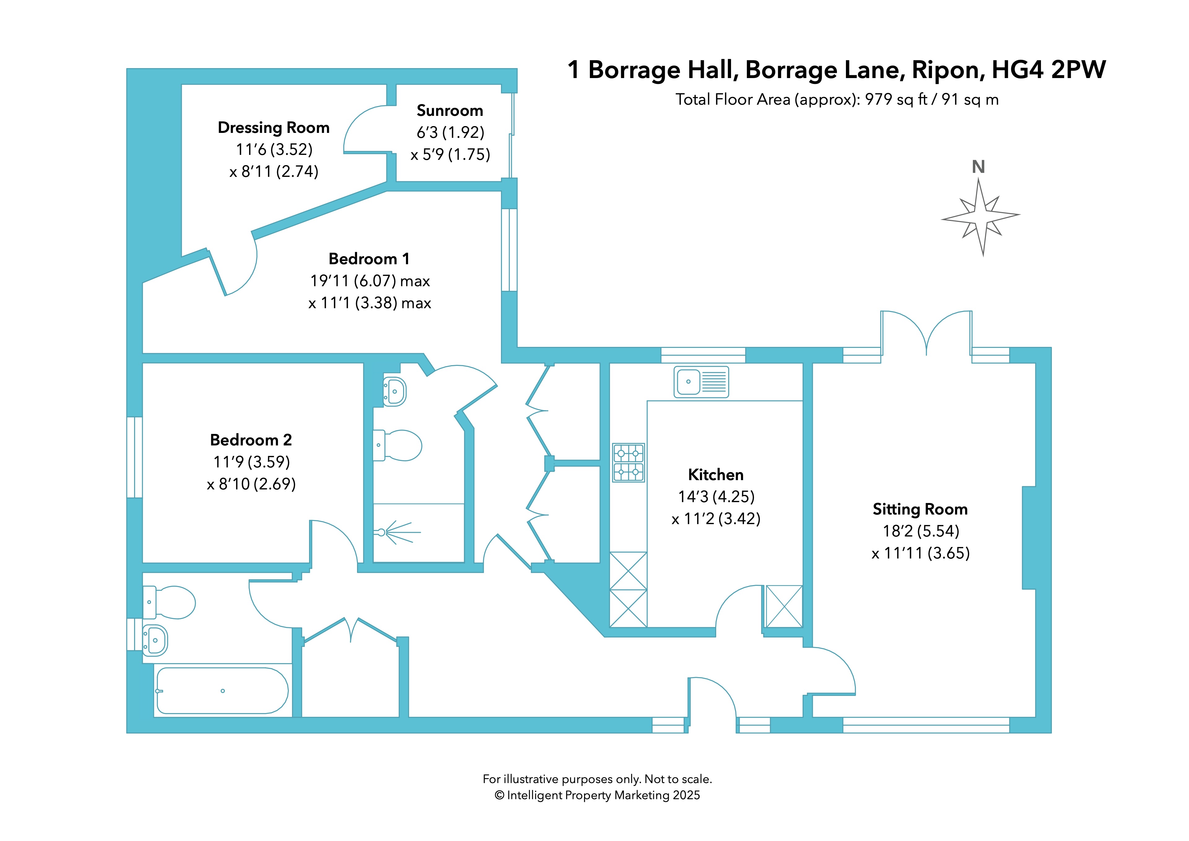 1, Borrage Hall, Ripon floorplan