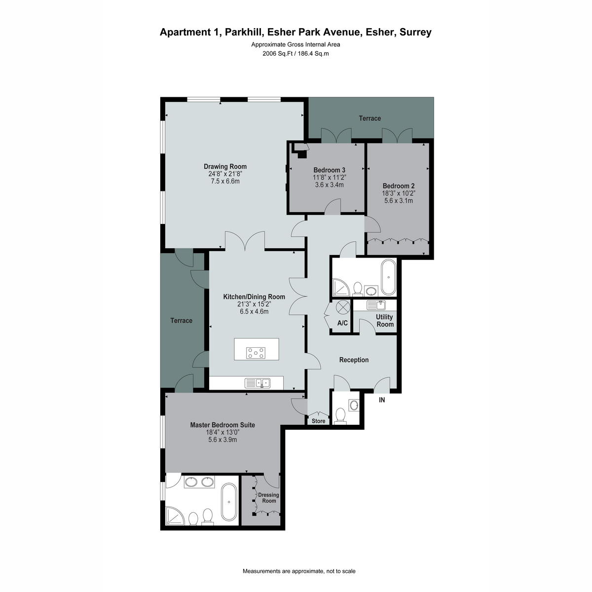 Flat 1, 5, Esher Park Avenue, Esher floorplan