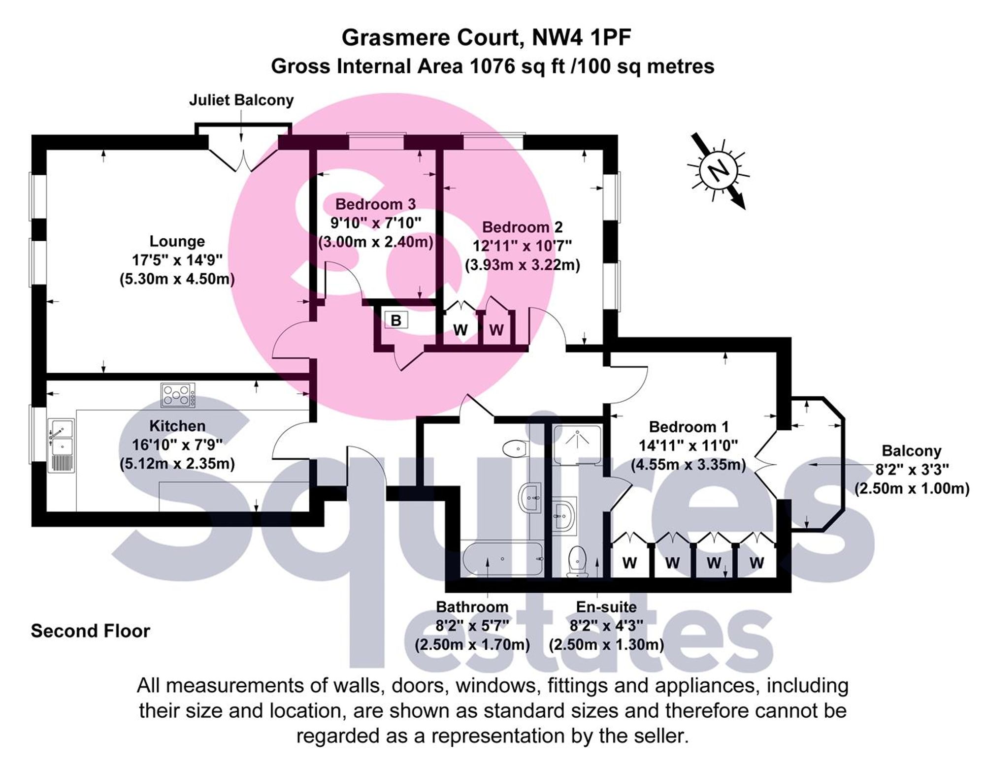 Flat 5, Grasmere Court Holders Hill Gardens, London floorplan