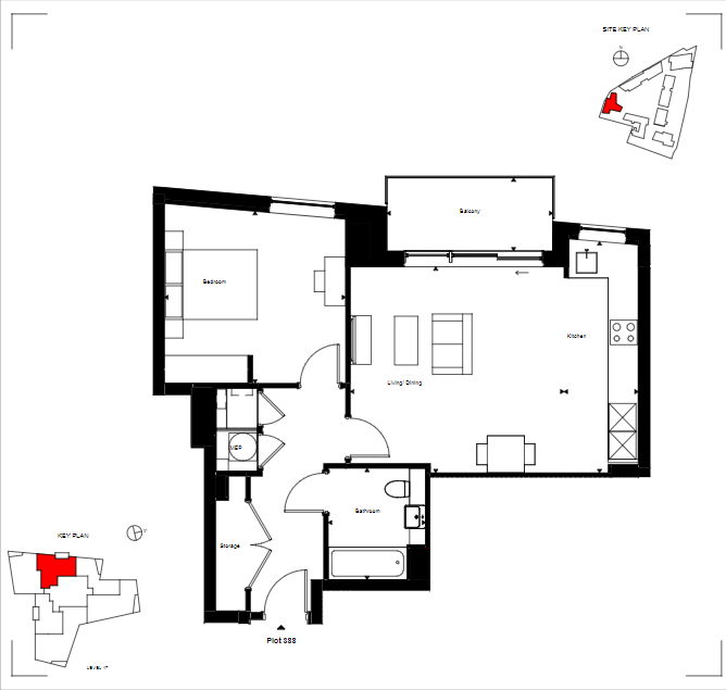 Flat 90, Haydn Tower, 50, Wandsworth Road, London floorplan