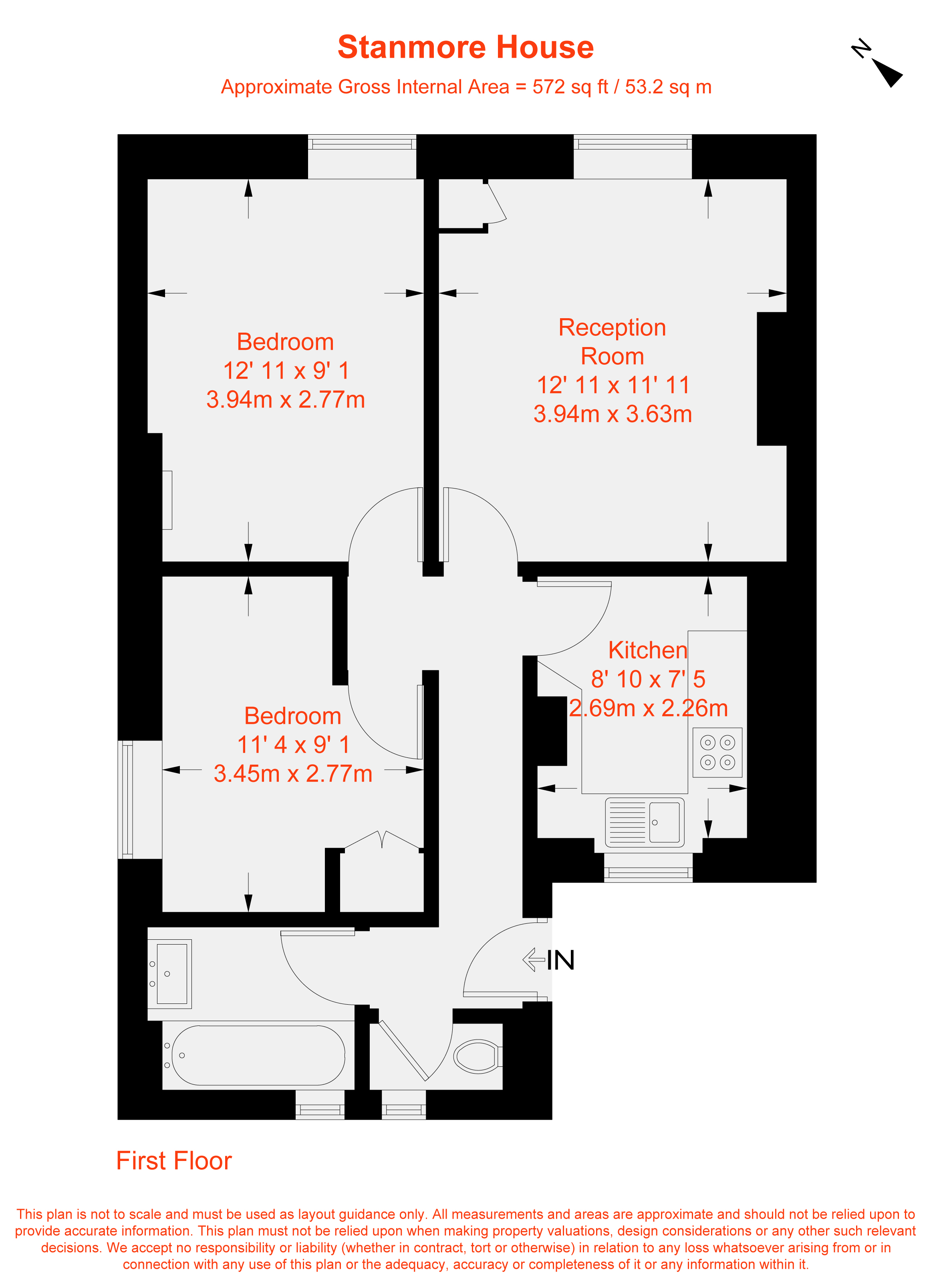 Flat 10, Stanmore House,, Union Grove, London floorplan