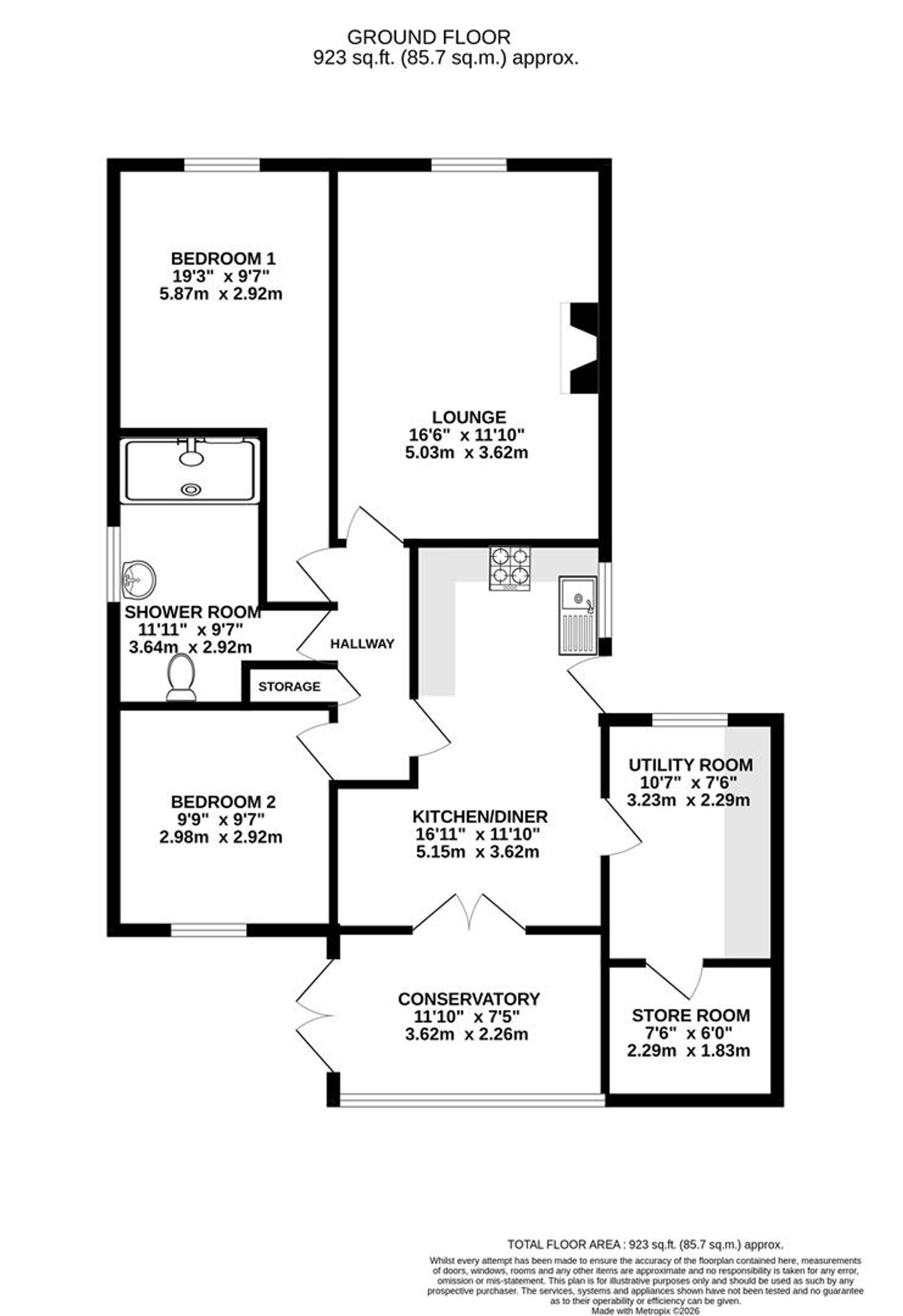 106, Bamford Road, Chesterfield floorplan