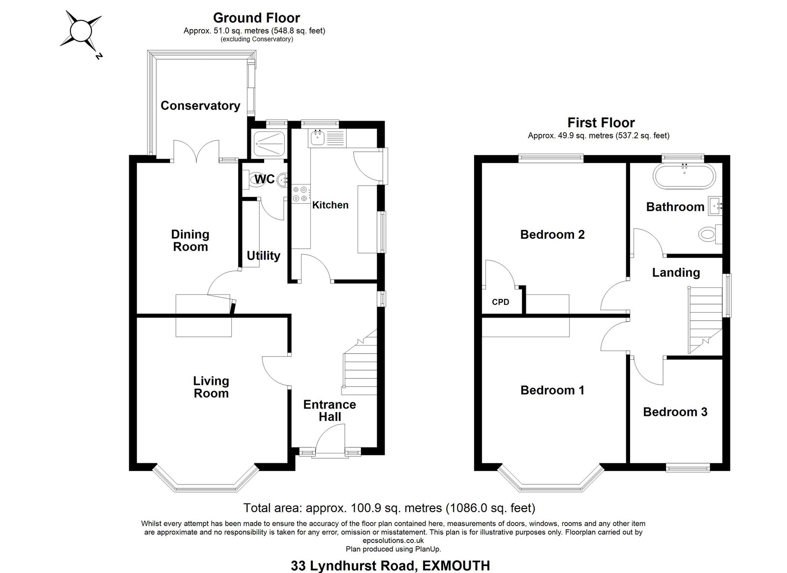 33, Lyndhurst Road, Exmouth floorplan