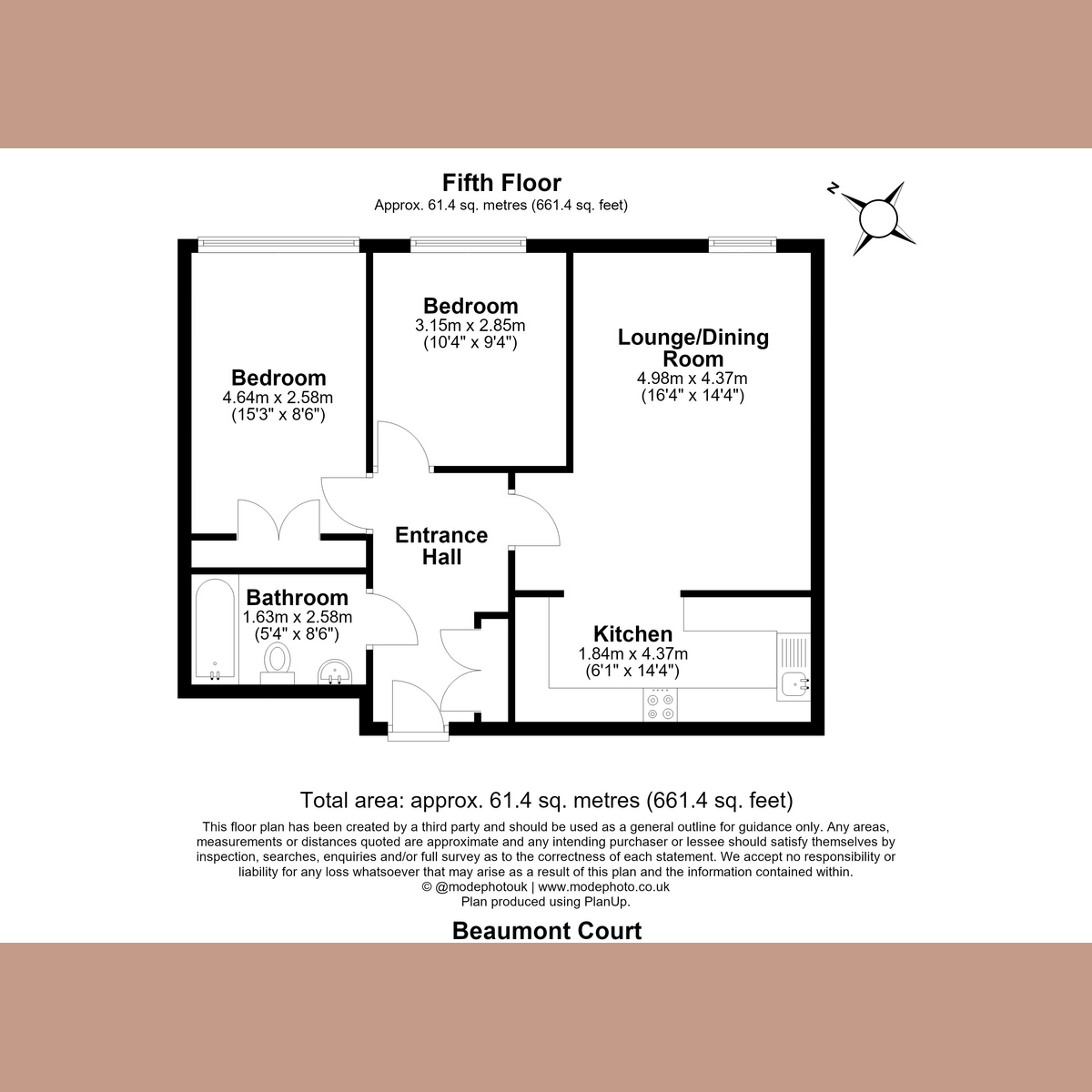 Flat FLAT 110, BEAUMONT COURT, 61 - 71, Victoria Avenue, Southend-on-sea floorplan