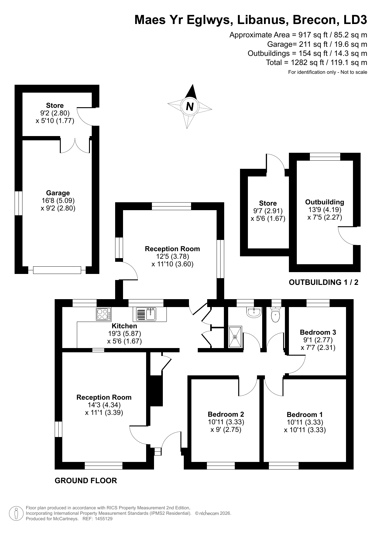 Maes Yr Eglwys,, Libanus, Powys floorplan