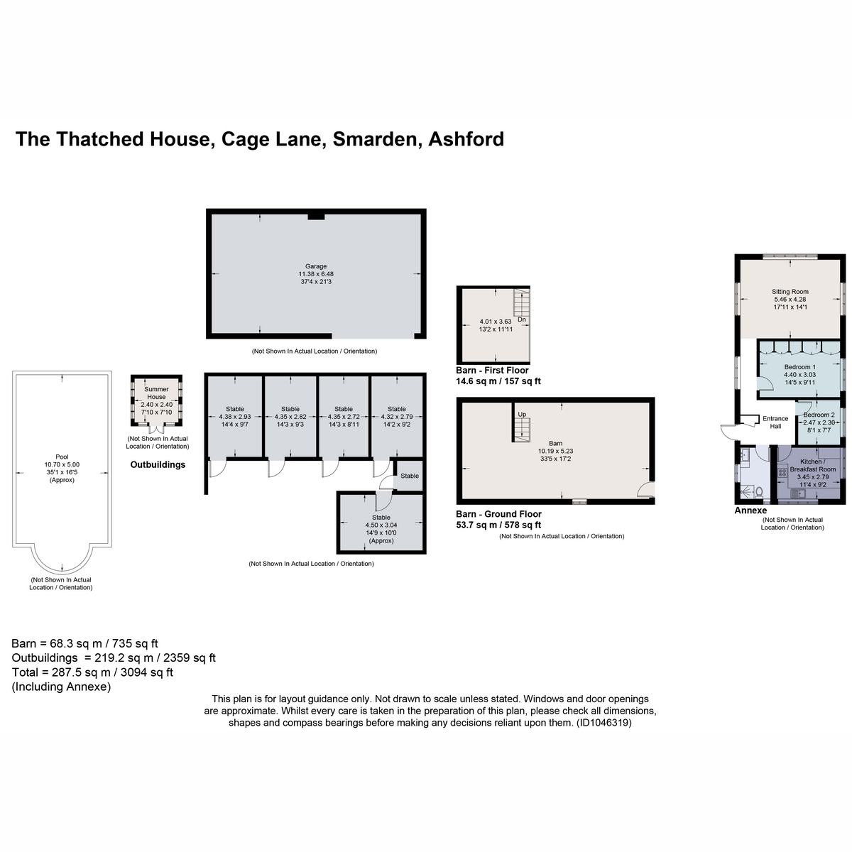 The Thatched House, Cage Lane, Ashford floorplan