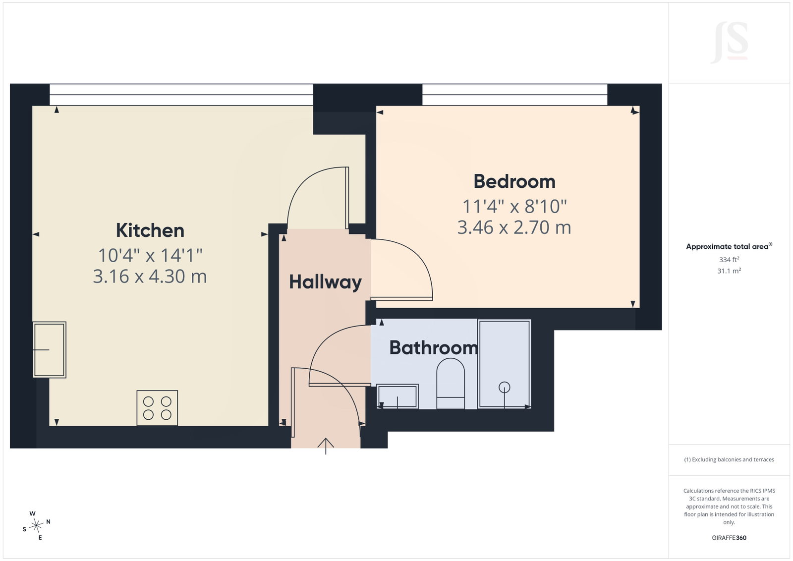 23 Westmoreland House, 27 Strand Parade, Goring-by-Sea floorplan