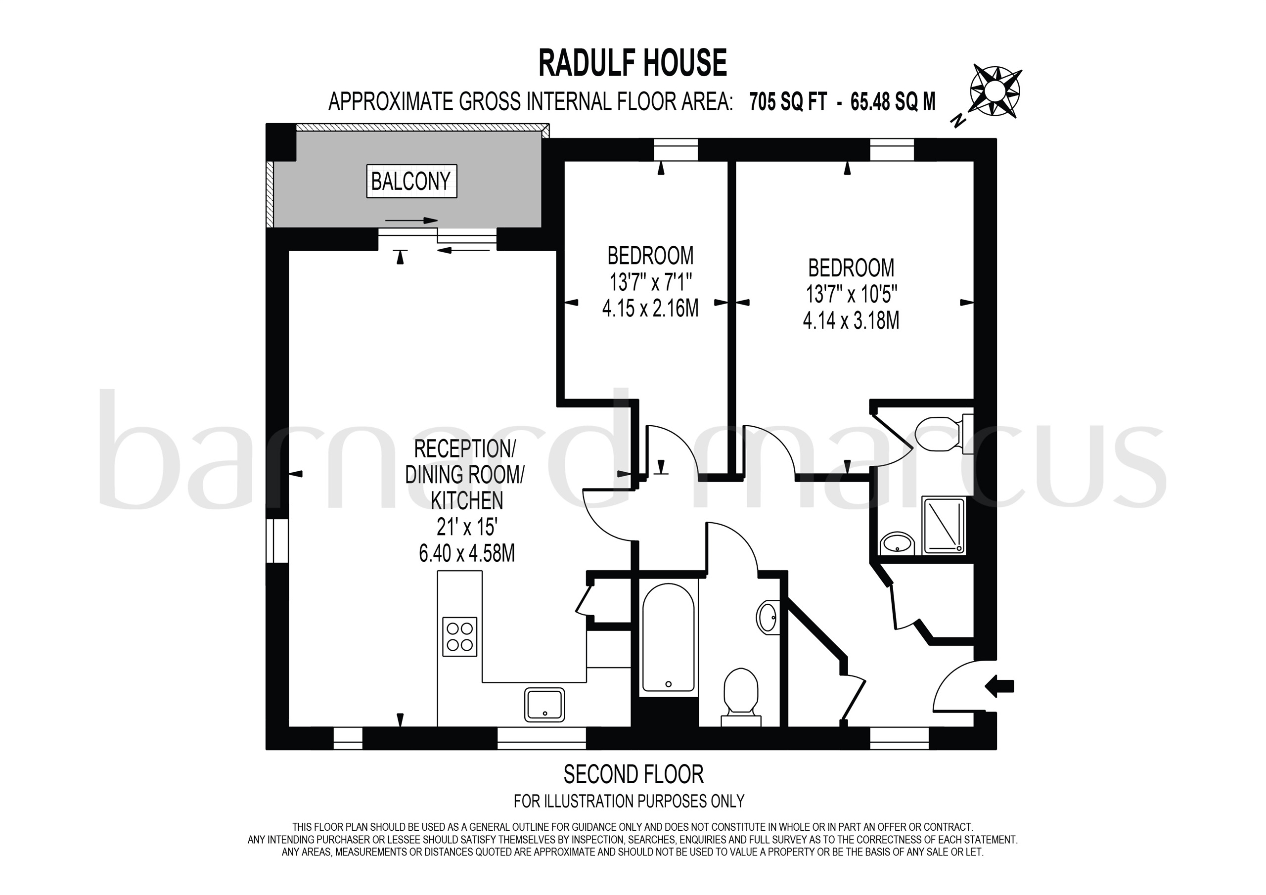 Flat 5, Radulf House, 2, Tala Close, SURBITON floorplan