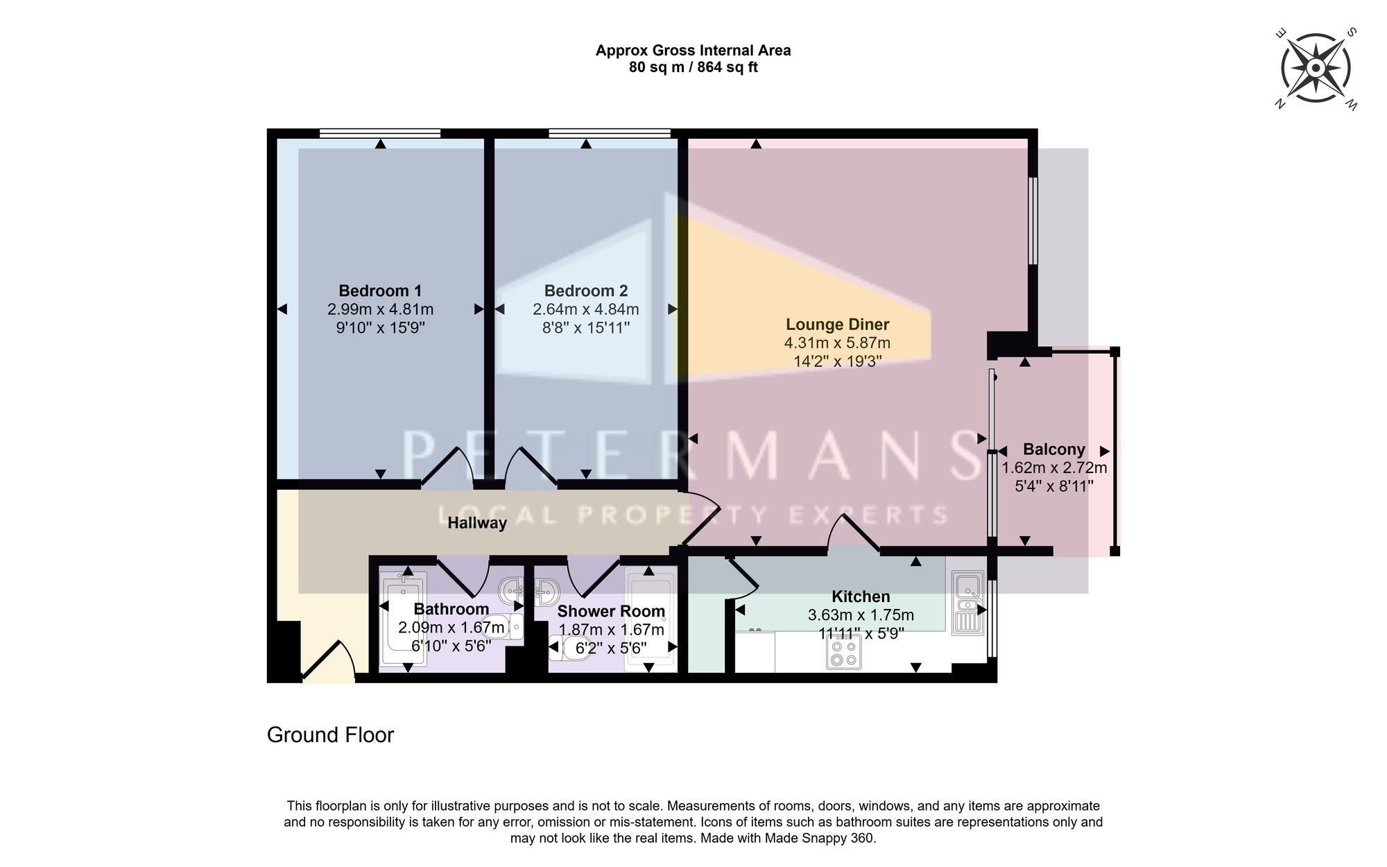 2 Rydal Court,, Edgware floorplan