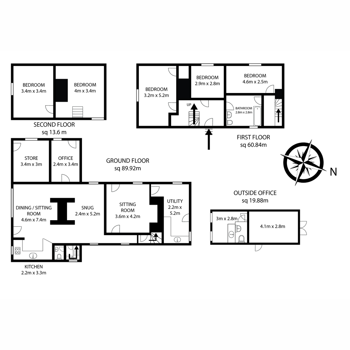 White House Cottage, The Street, Eye floorplan