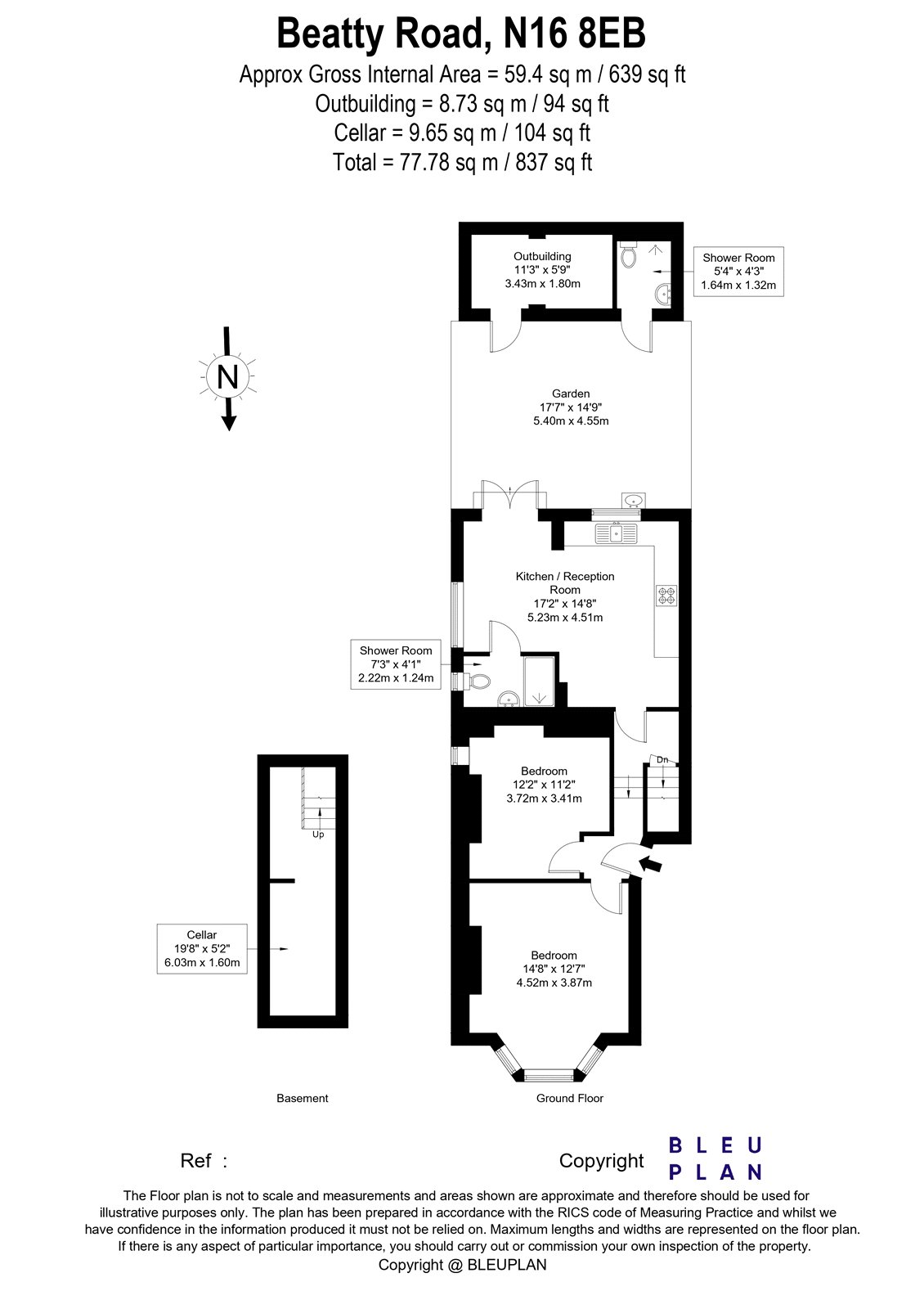 Ground Floor, 2A, Beatty Road, London floorplan