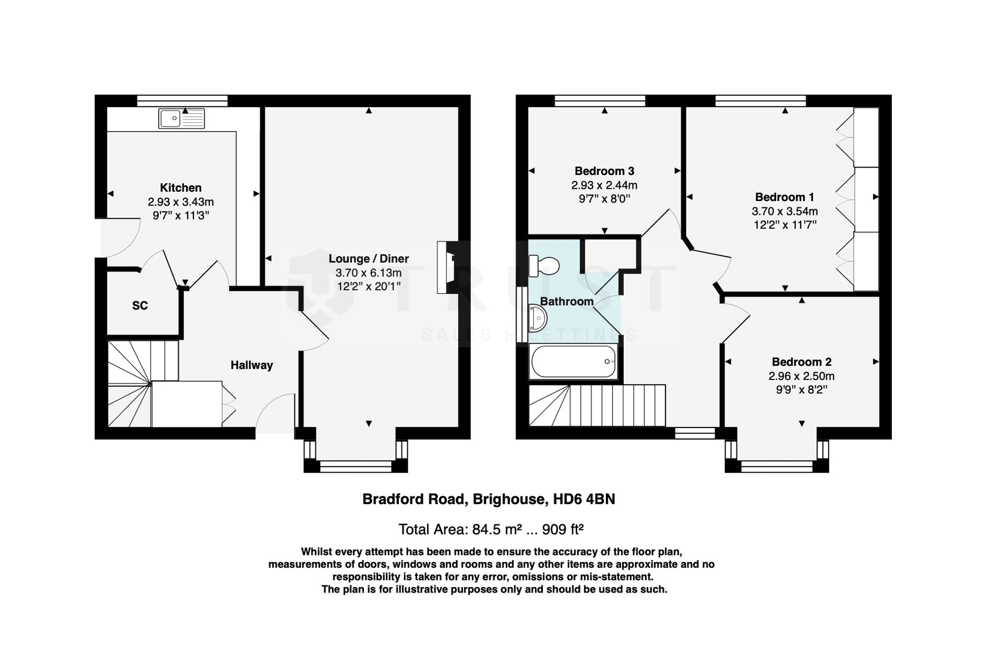 279 Bradford Road, Brighouse floorplan