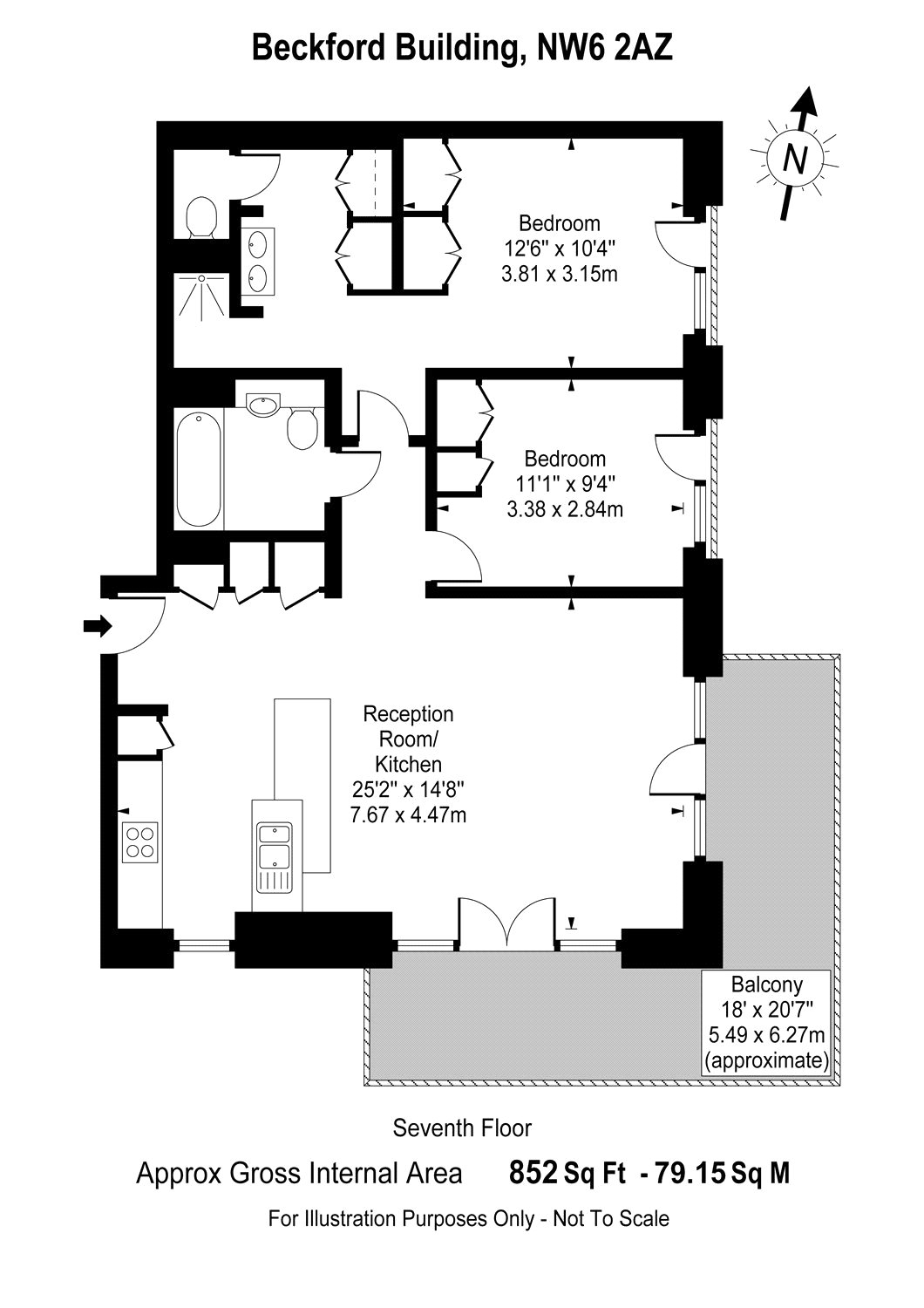 2 Bedrooms Flat to rent in Beckford Building, Heritage Lane, London NW6