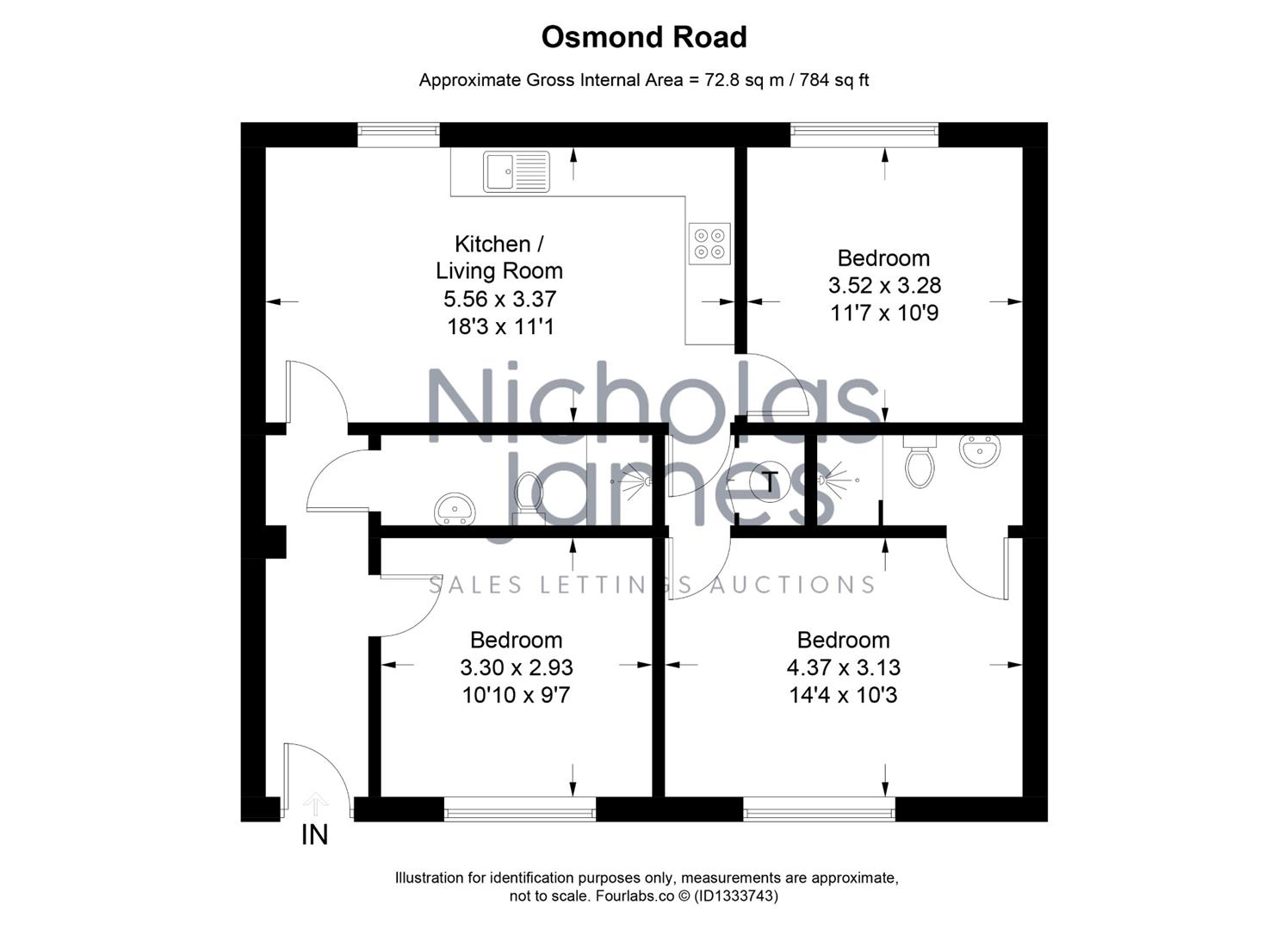Flat 18, 2, osmond road, hove floorplan