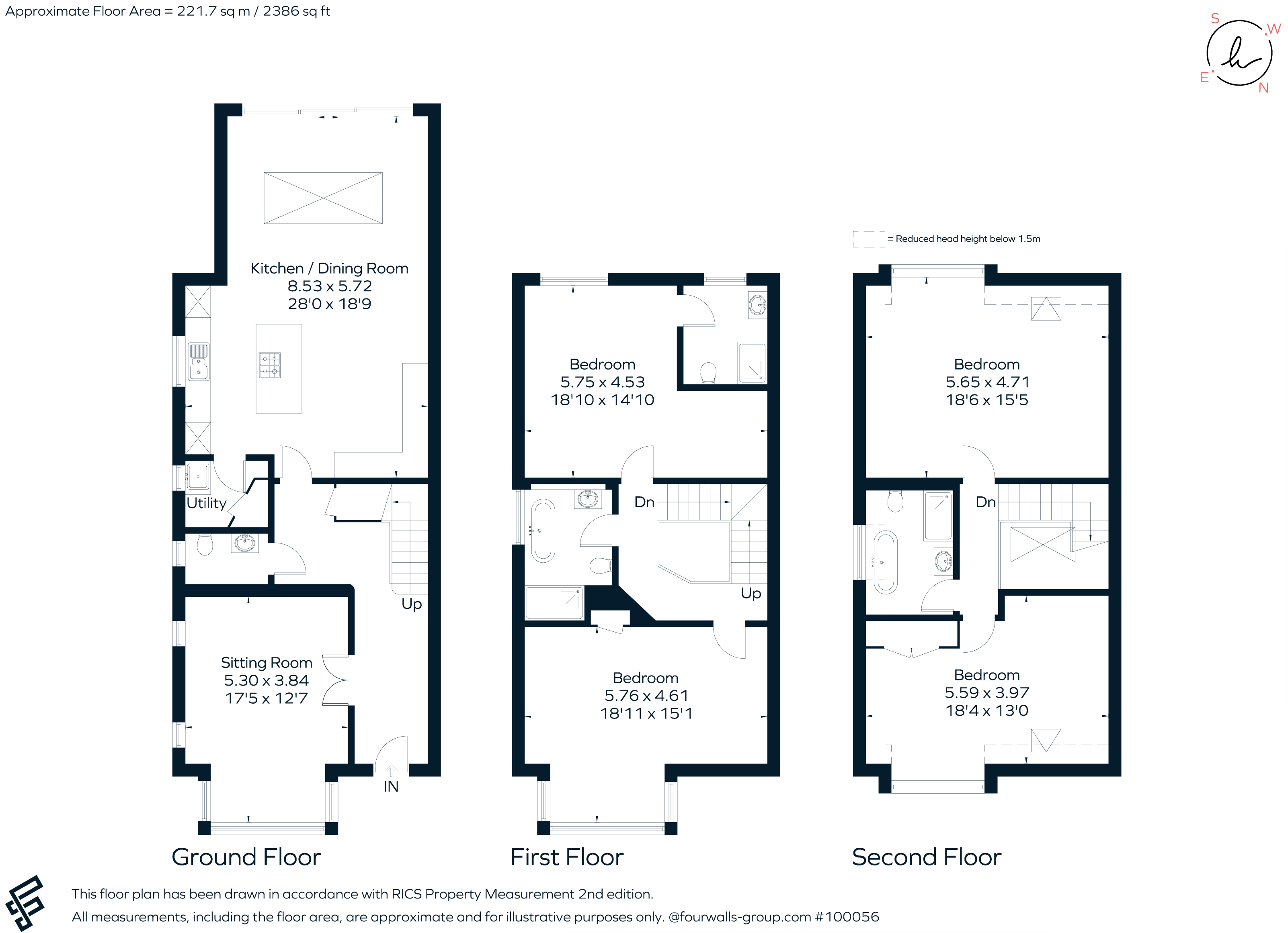 Wren House, 36, Hurst Villas, Hurst Road, East Molesey floorplan