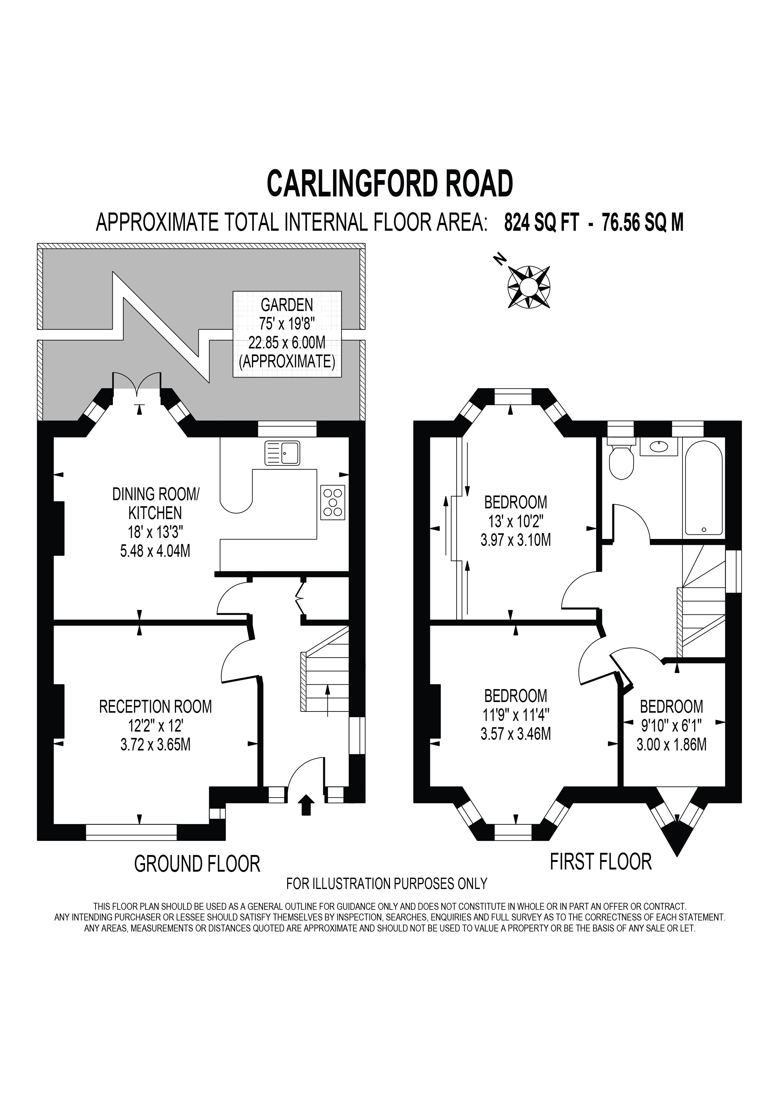 3, Carlingford Road, Morden floorplan