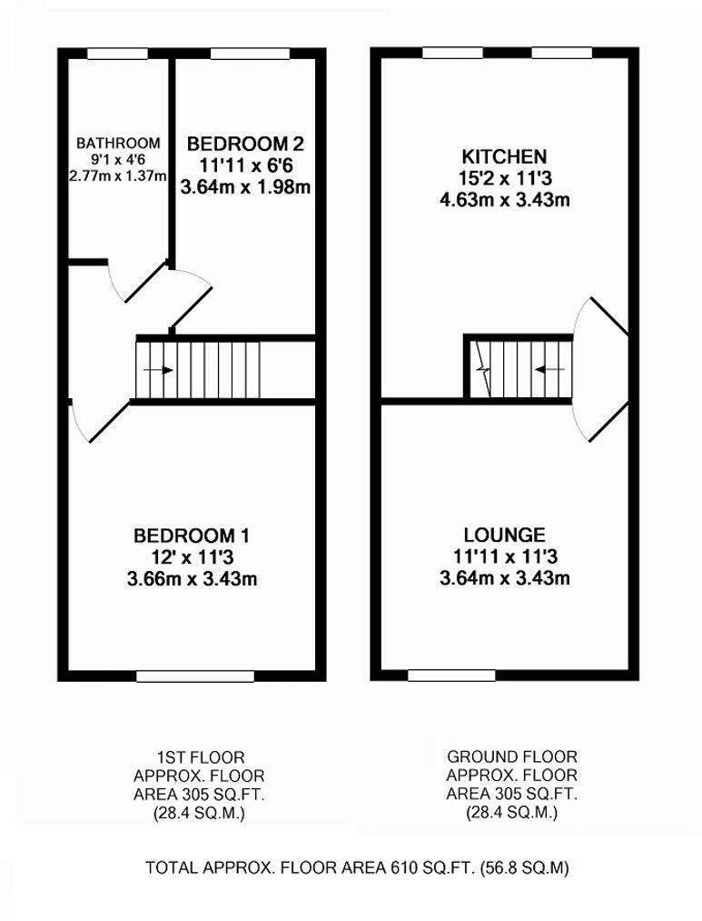 Psalters Lane, Kimberworth, Rotherham S61, 2 bedroom terraced house for