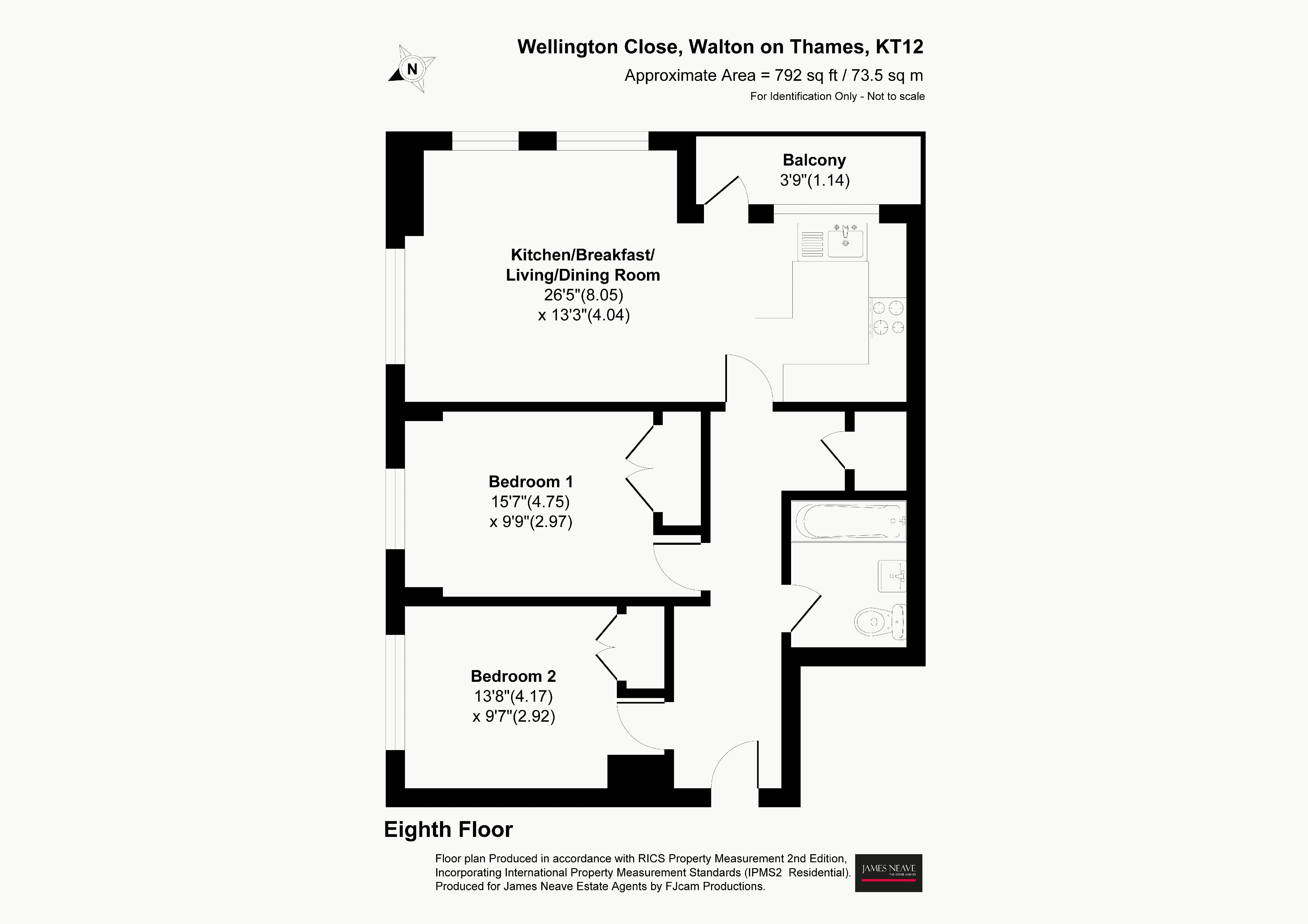 82, Wellington Close, Walton-On-Thames floorplan