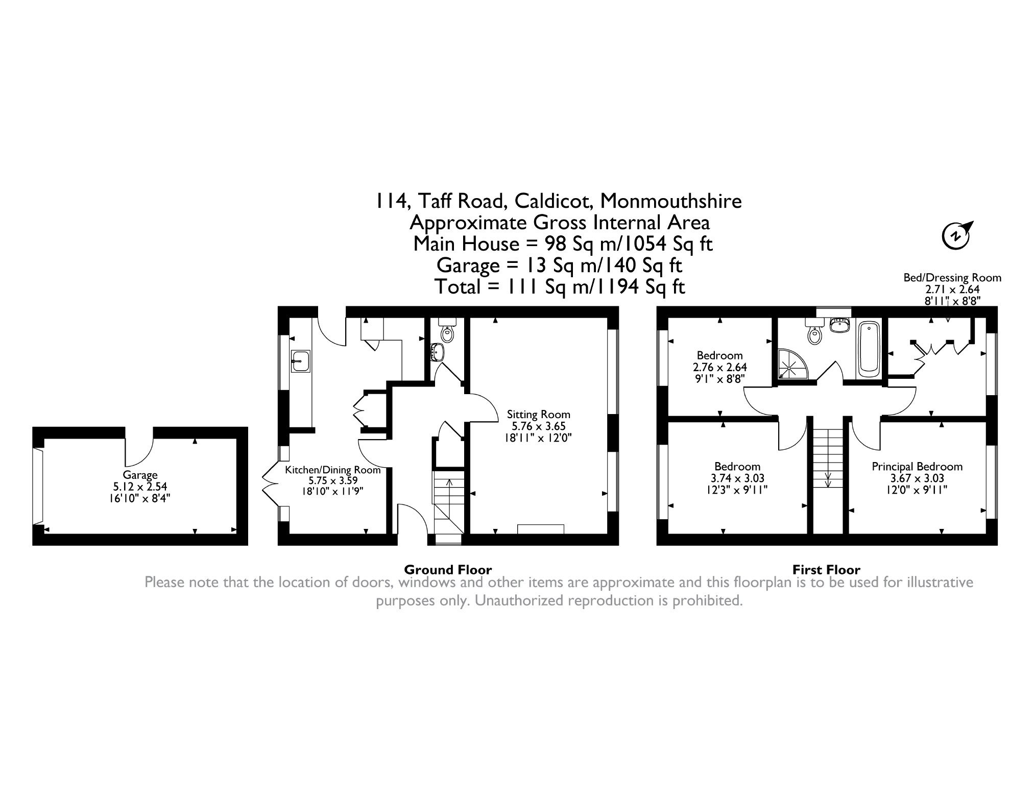 114, Taff Road, Caldicot floorplan