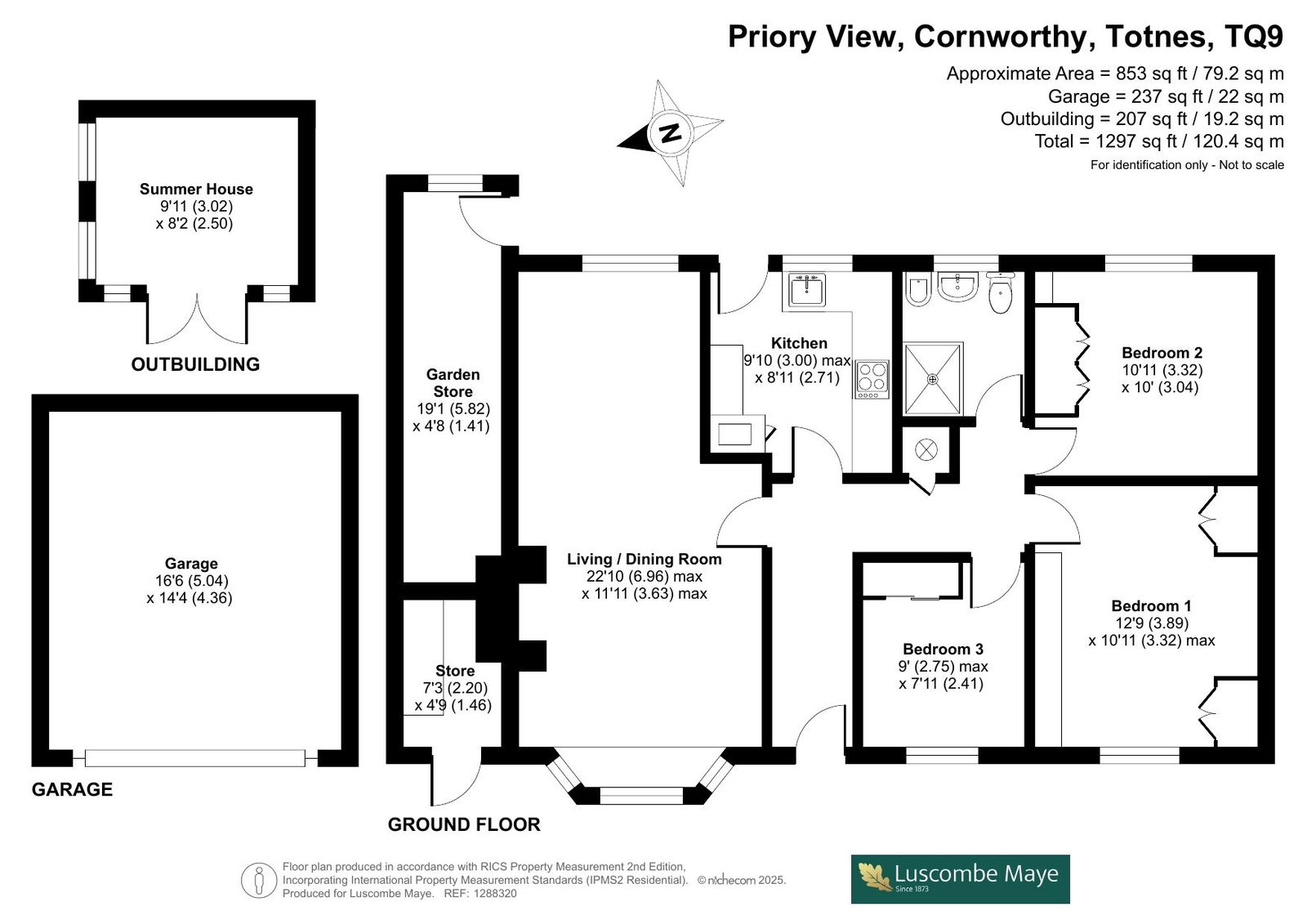 14, Priory View, Cornworthy floorplan