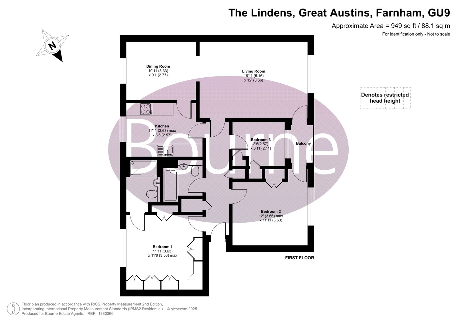 The Lindens, Great Austins, Farnham, Surrey, GU9 floorplan
