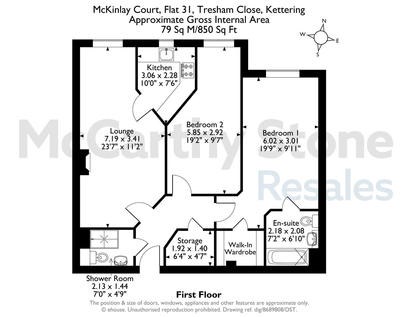 31 McKinlay Court, Tresham Close, Kettering floorplan