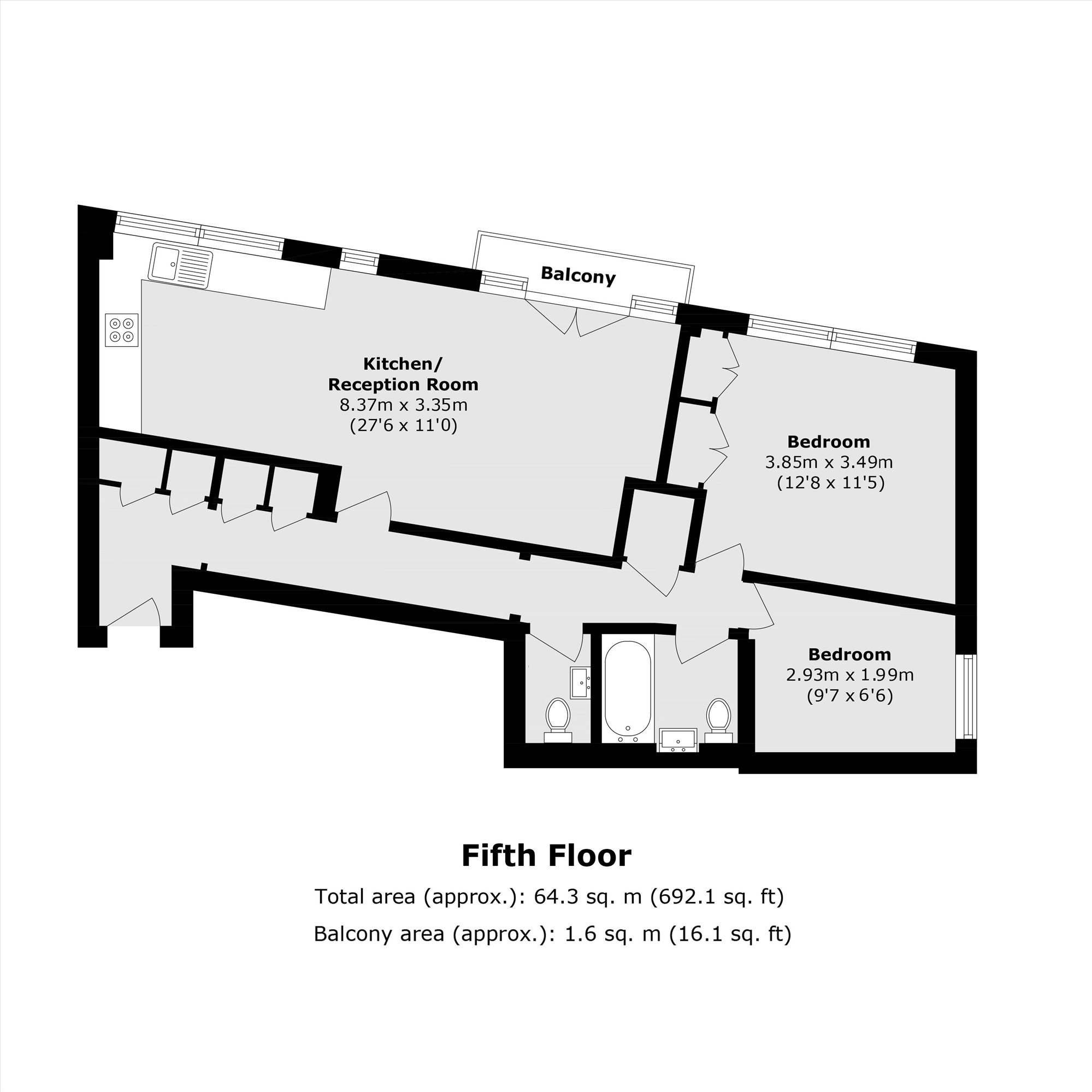 Flat 10 Scala House, 21, Tottenham Street, London floorplan