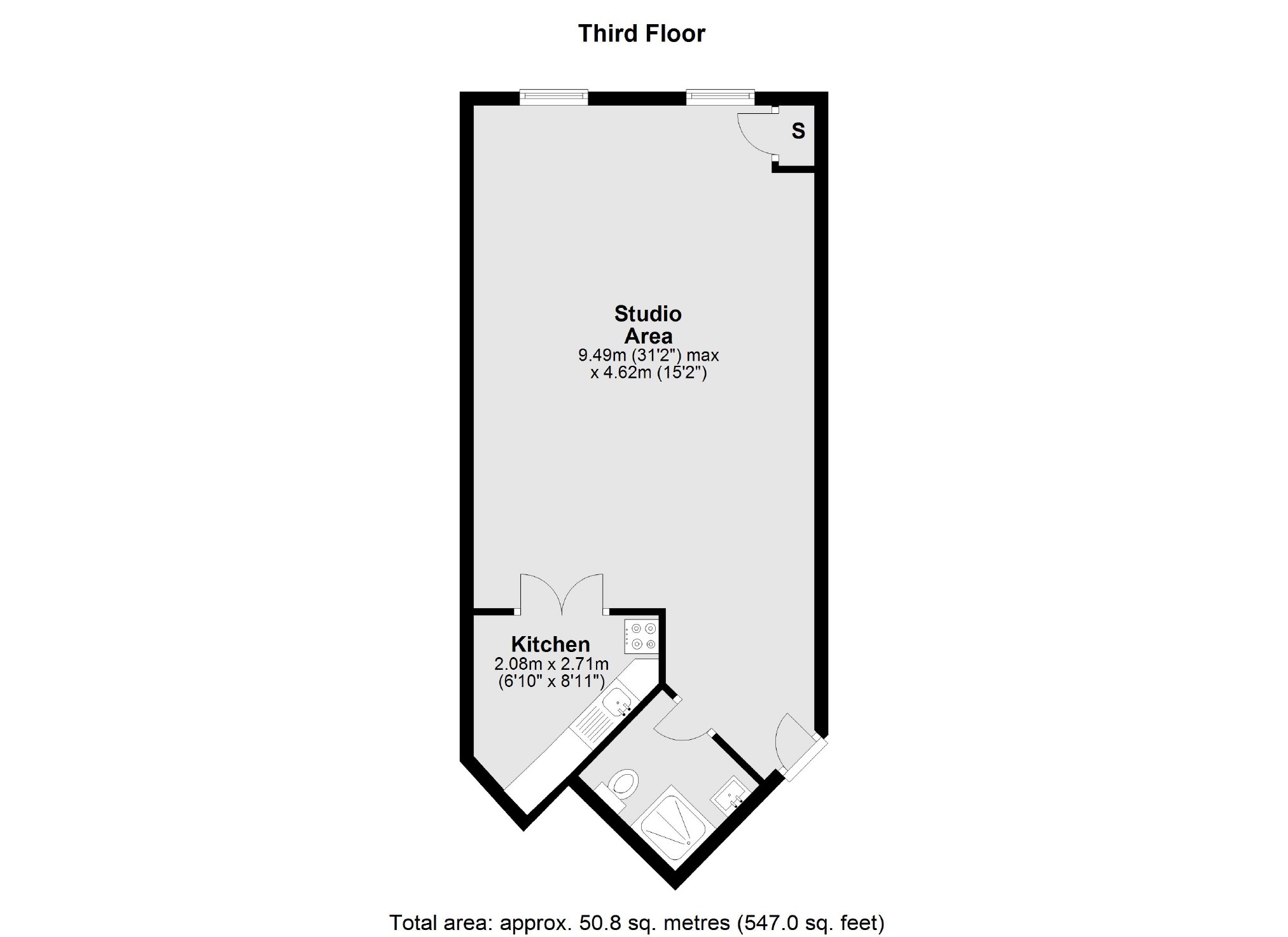 Flat H, 3, Gatesborough Street, London floorplan