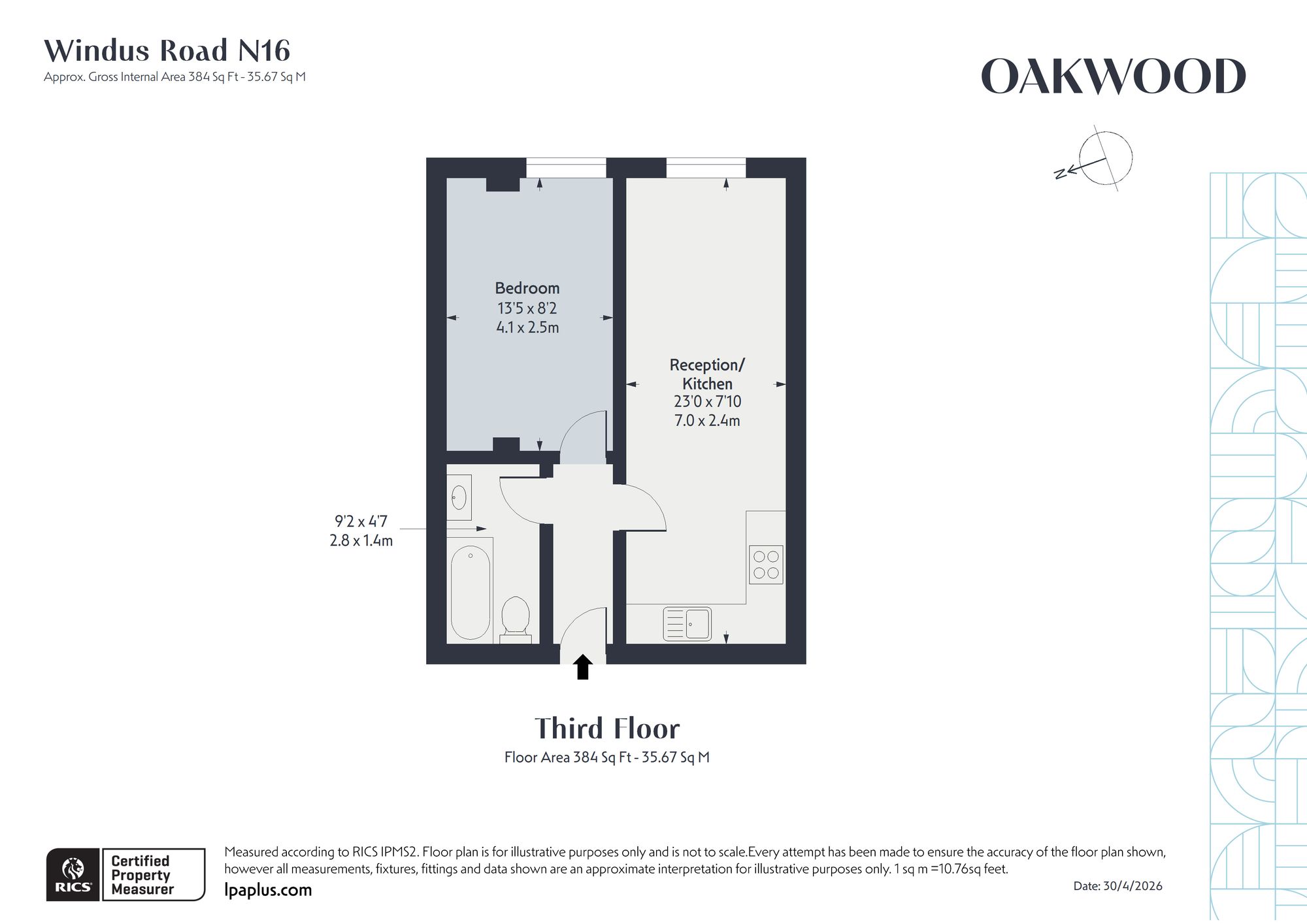 Flat 8, 1A Windus Road, London floorplan