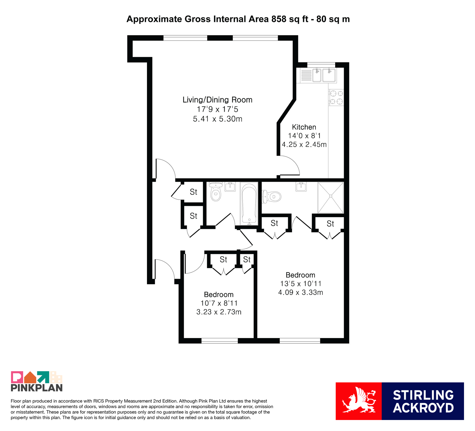 7, Mountside Place, 1A, Heathside Road, Surrey floorplan