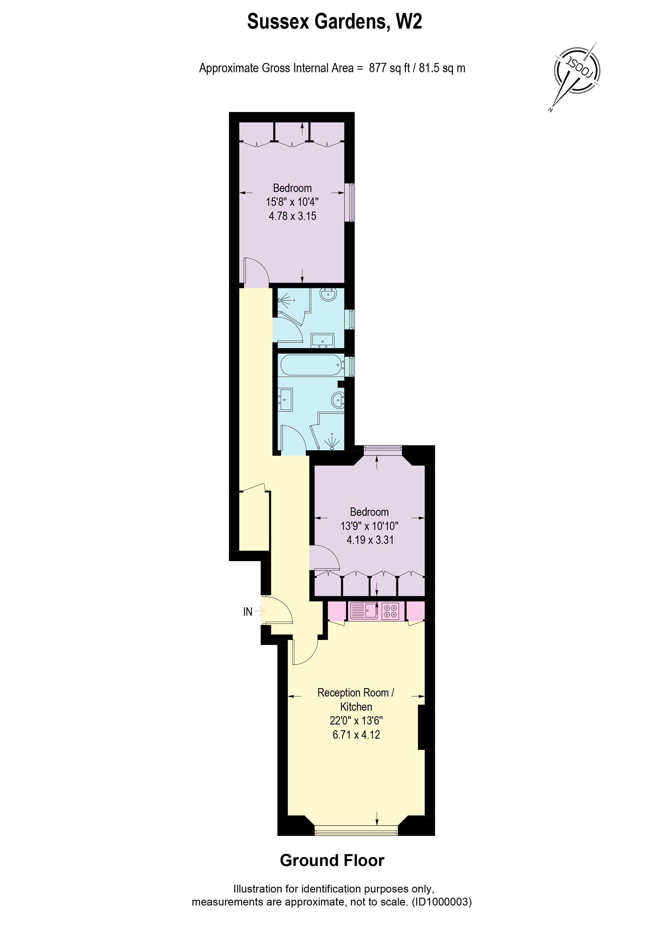 215, Sussex Gardens, London floorplan