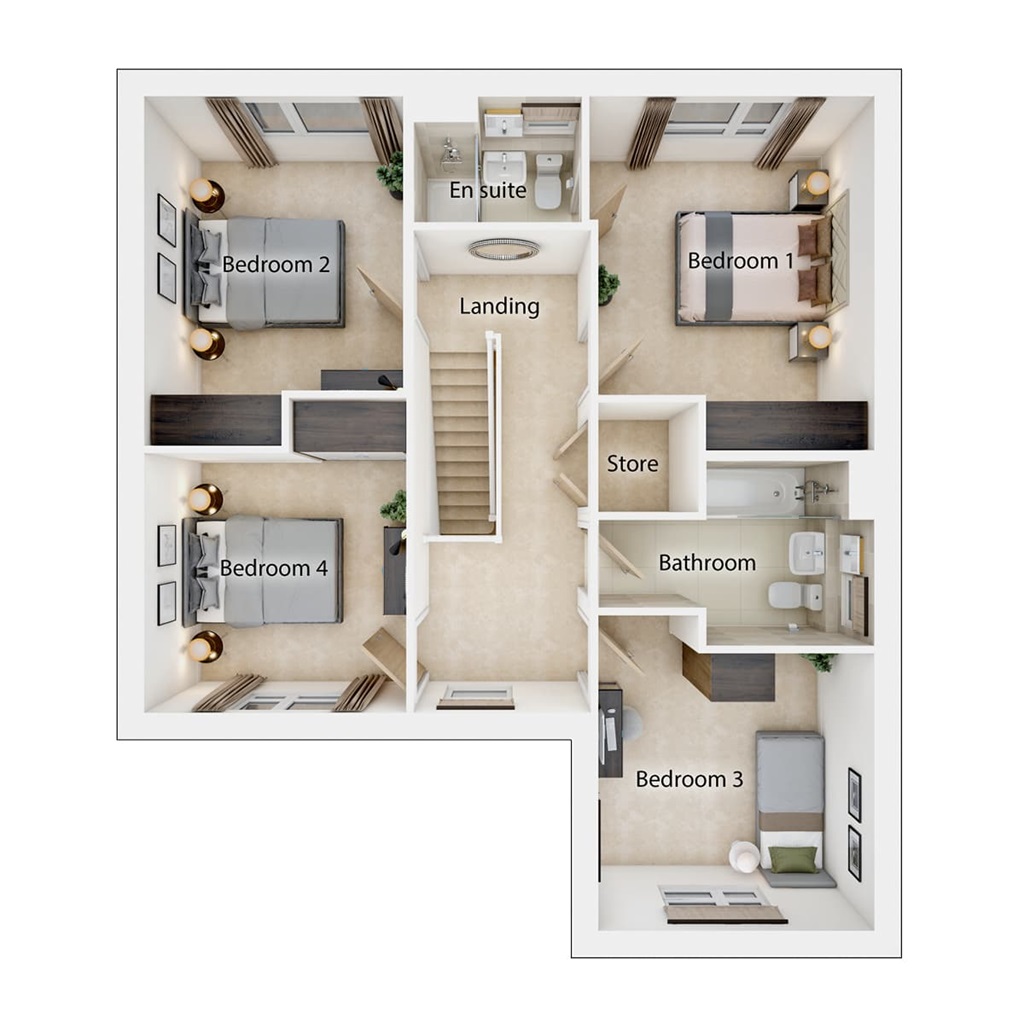 The Corkham - Plot 167, Herrington View, Chislehurst Road, Penshaw, Houghton Le Spring floorplan