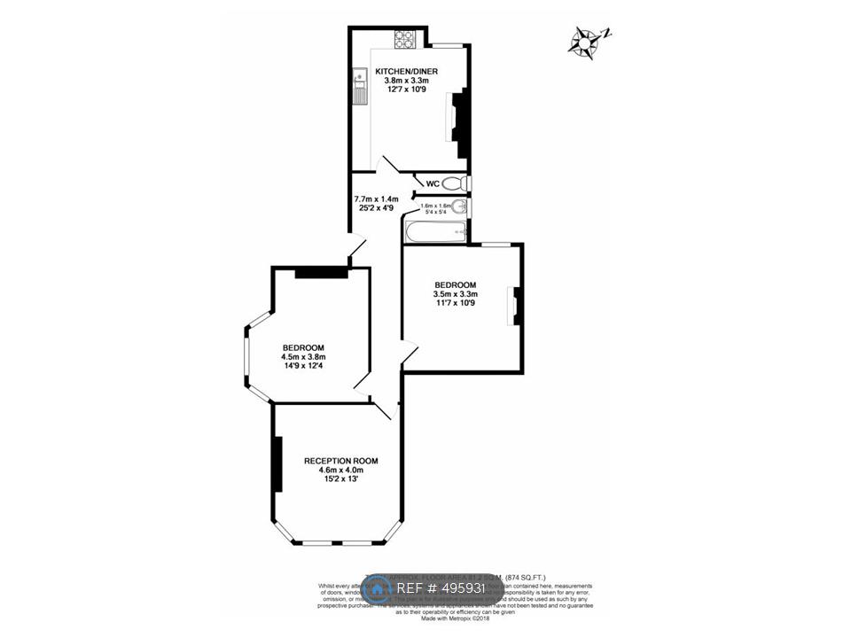 2 Bedrooms Flat to rent in Fauconberg Road, London W4